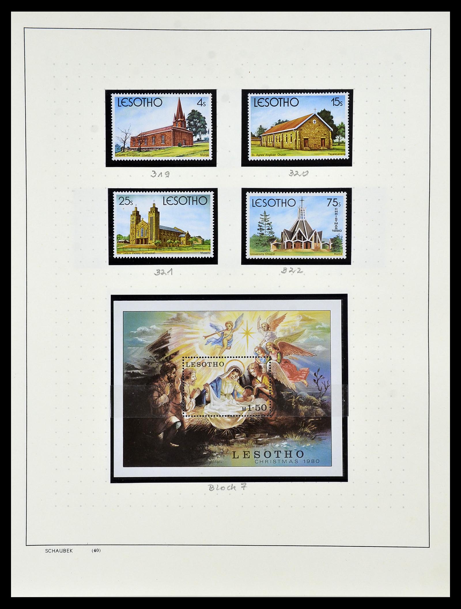 34097 044 - Postzegelverzameling 34097 Swaziland  en Lesotho 1935-1989.