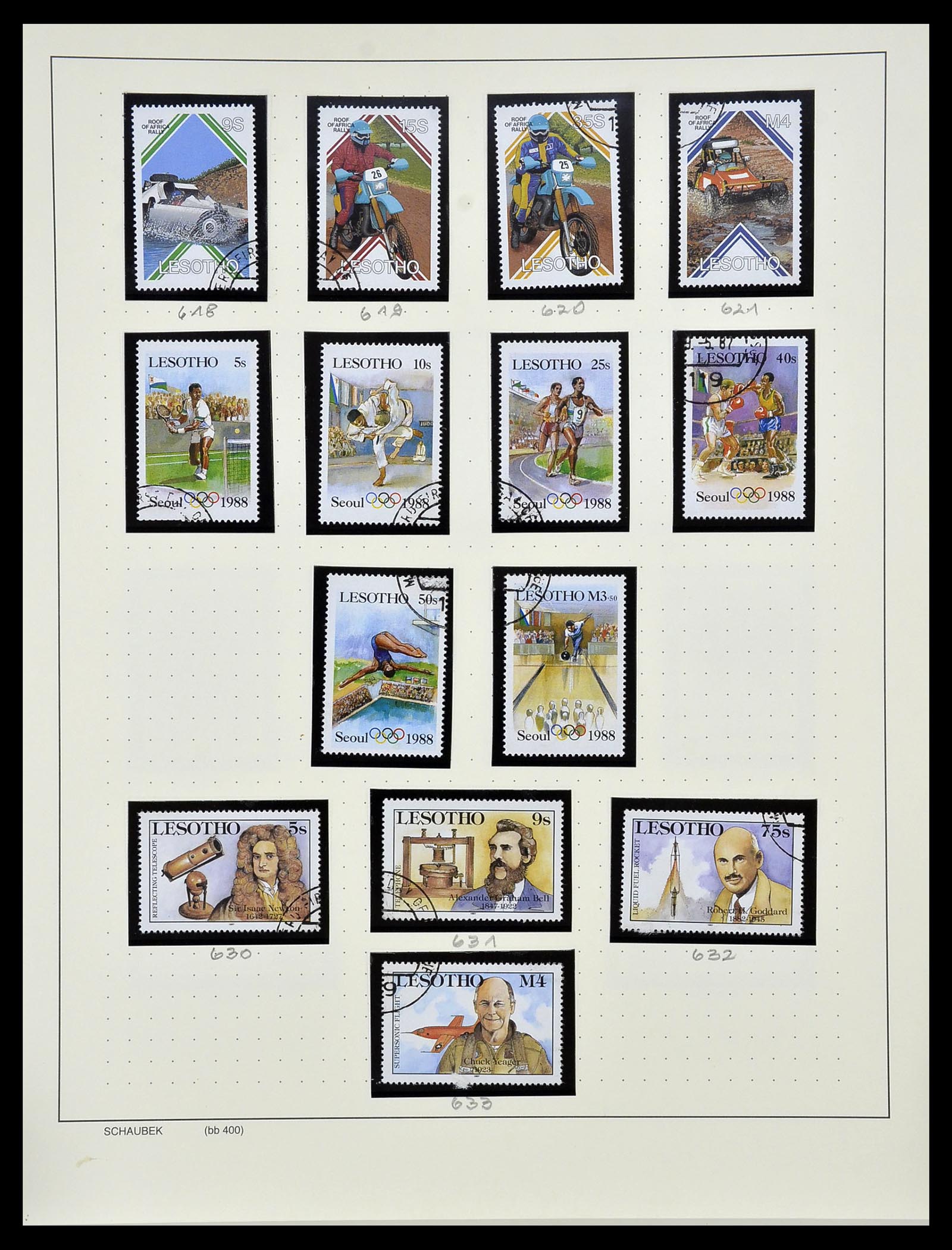 34097 057 - Postzegelverzameling 34097 Swaziland  en Lesotho 1935-1989.