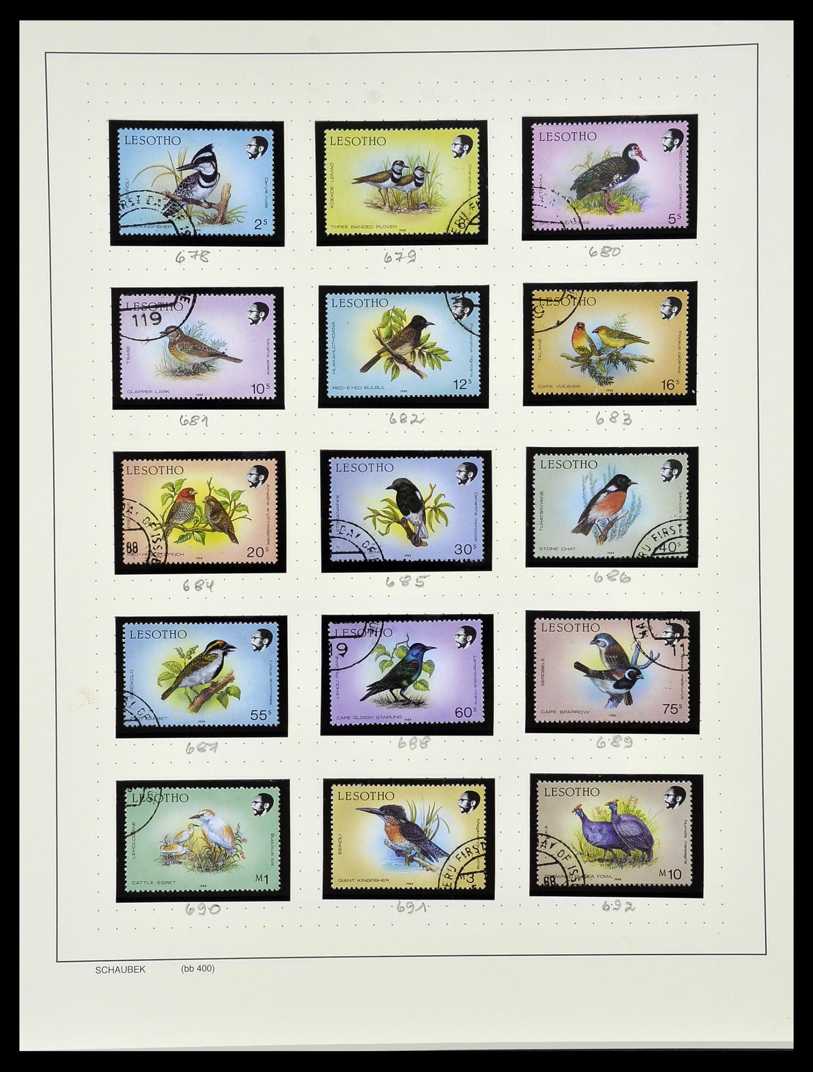 34097 059 - Postzegelverzameling 34097 Swaziland  en Lesotho 1935-1989.