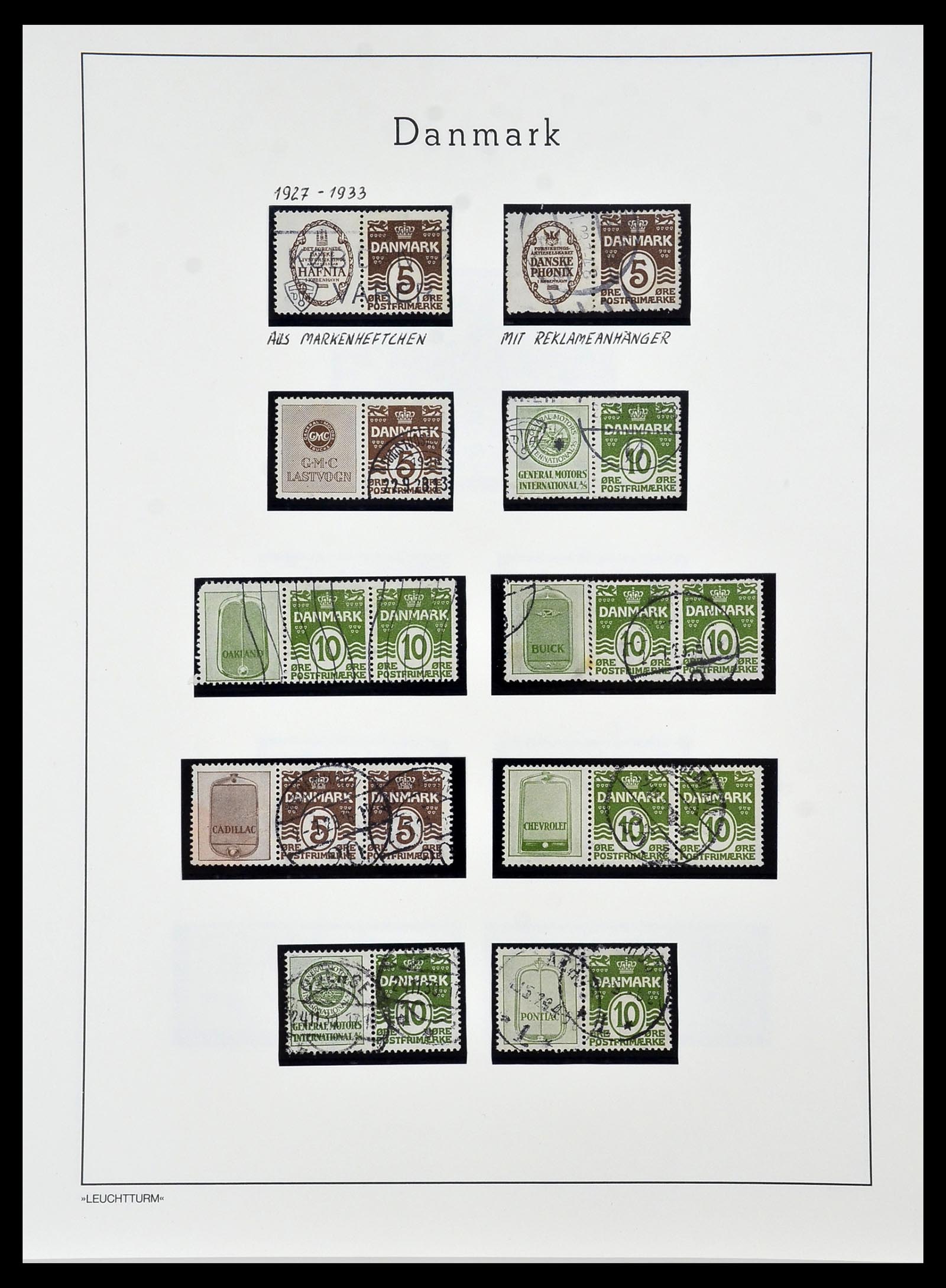 34099 003 - Postzegelverzameling 34099 Denemarken combinaties 1919-1933.