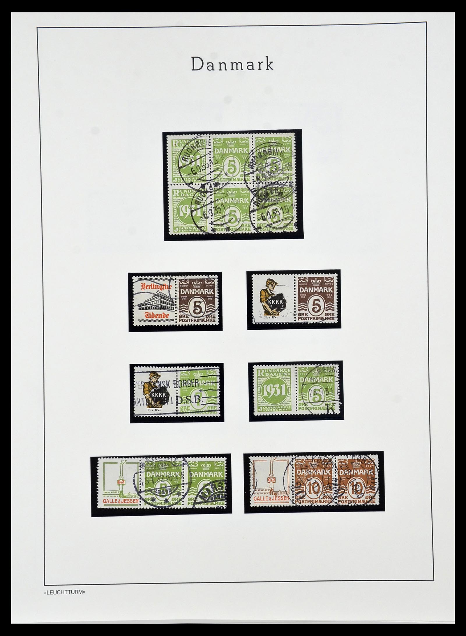 34099 004 - Postzegelverzameling 34099 Denemarken combinaties 1919-1933.