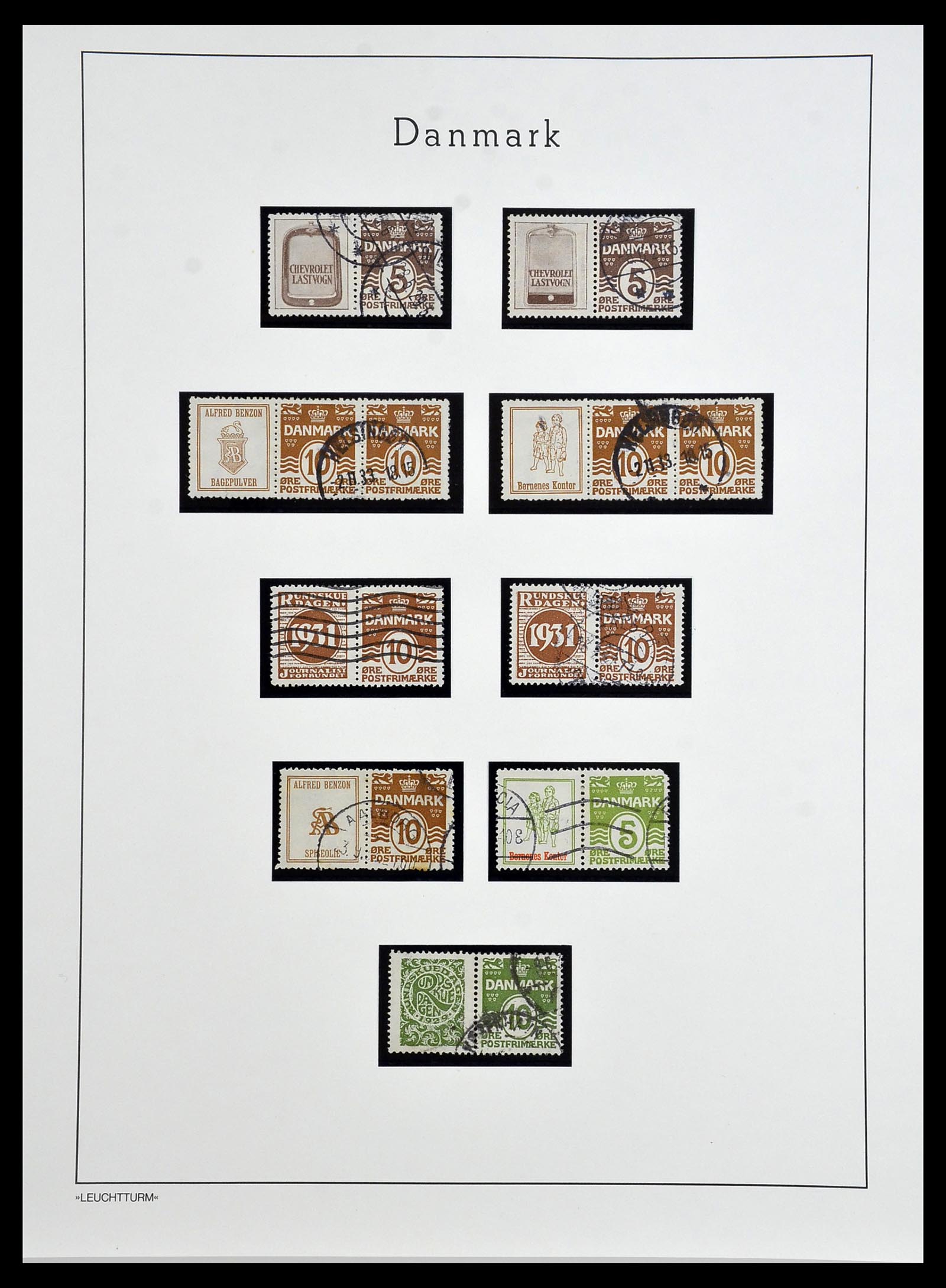 34099 005 - Postzegelverzameling 34099 Denemarken combinaties 1919-1933.