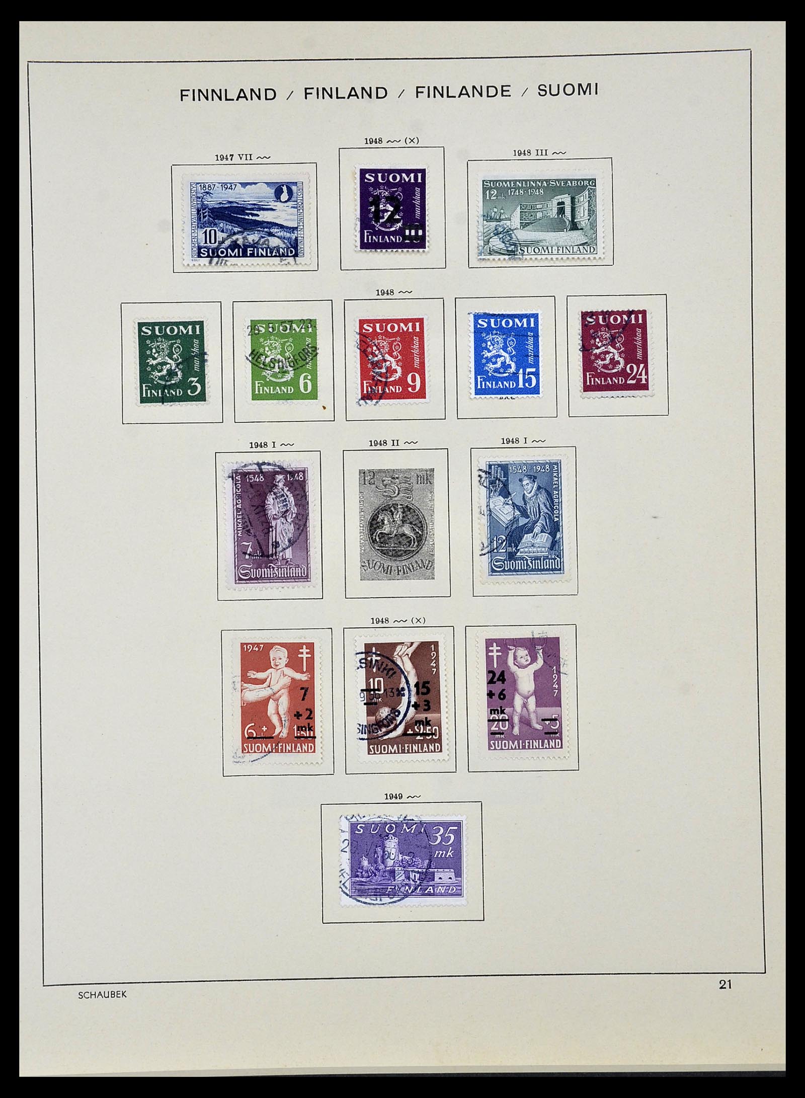 34101 018 - Stamp collection 34101 Finland 1860-1960.