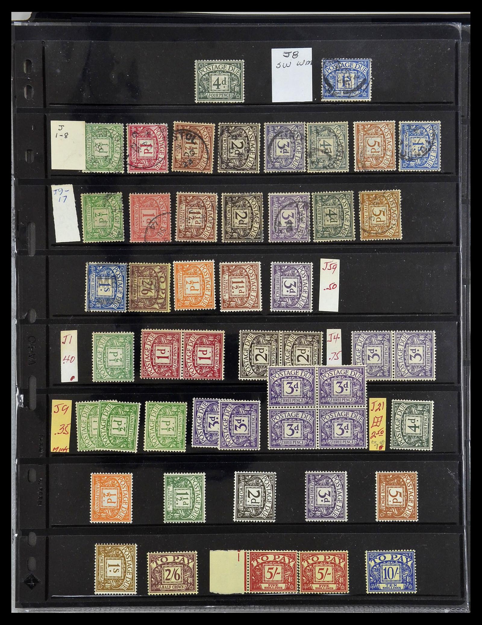 34106 004 - Postzegelverzameling 34106 Engeland port 1914-1994.