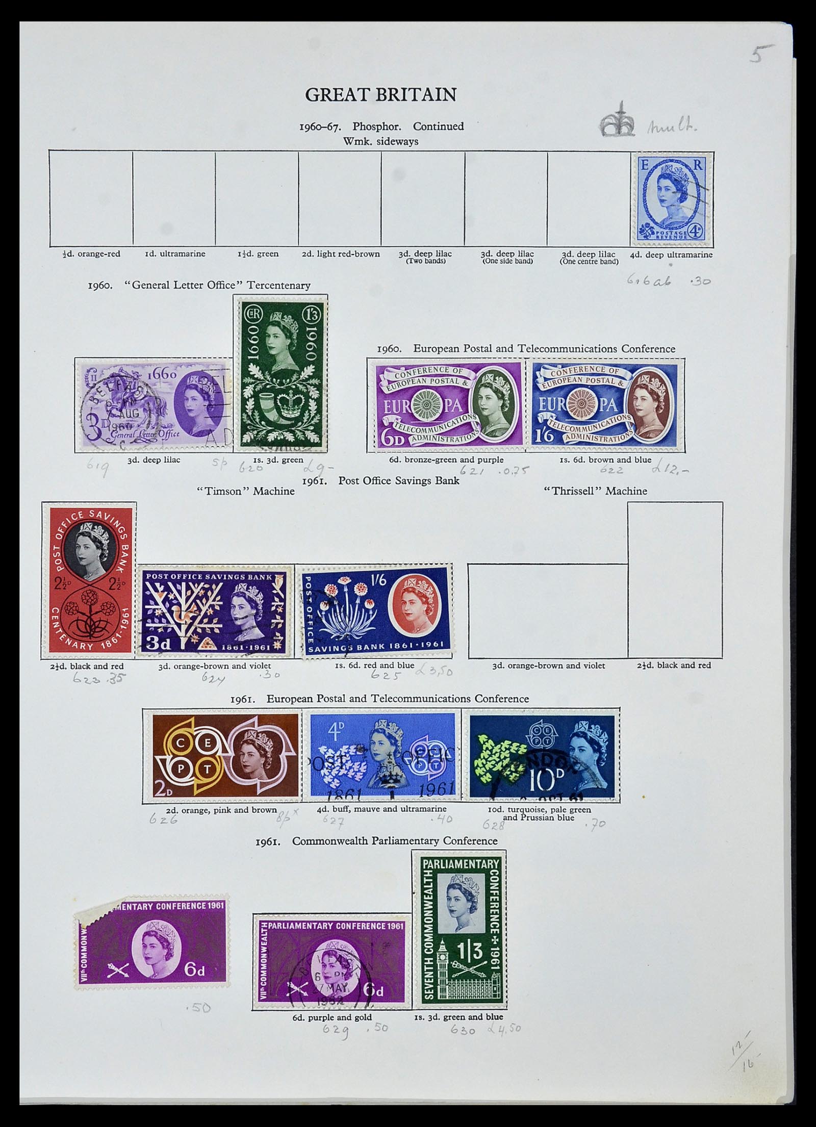 34107 003 - Postzegelverzameling 34107 Engeland 1960-1984.