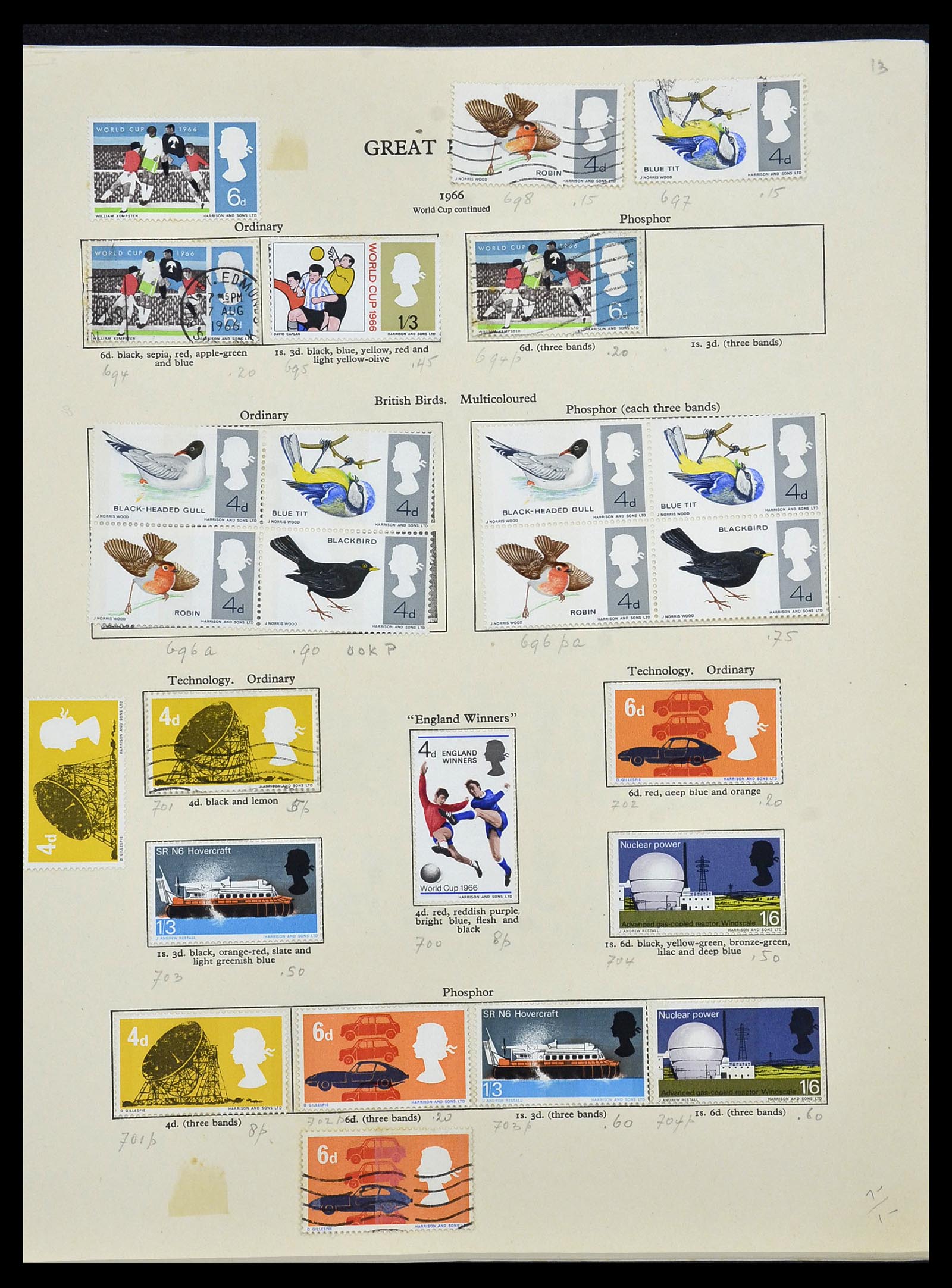 34107 020 - Postzegelverzameling 34107 Engeland 1960-1984.