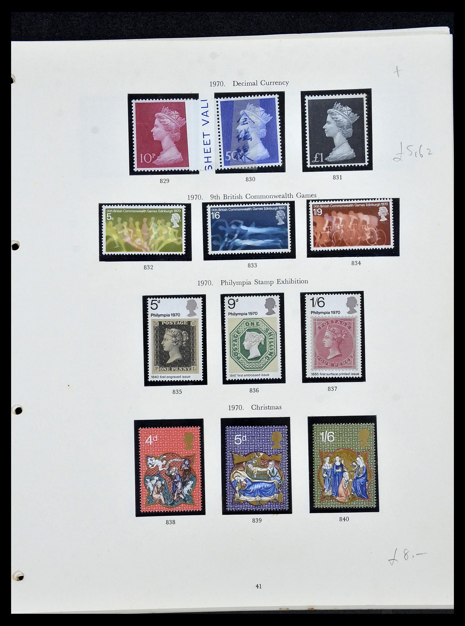 34107 031 - Postzegelverzameling 34107 Engeland 1960-1984.
