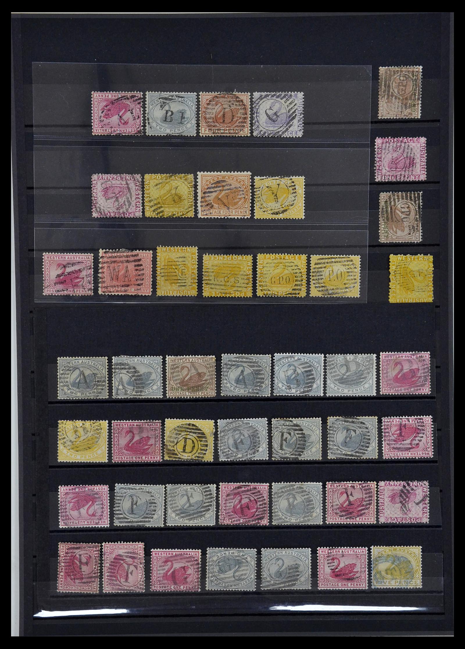 34111 001 - Postzegelverzameling 34111 West Australië stempels 1886-1910.