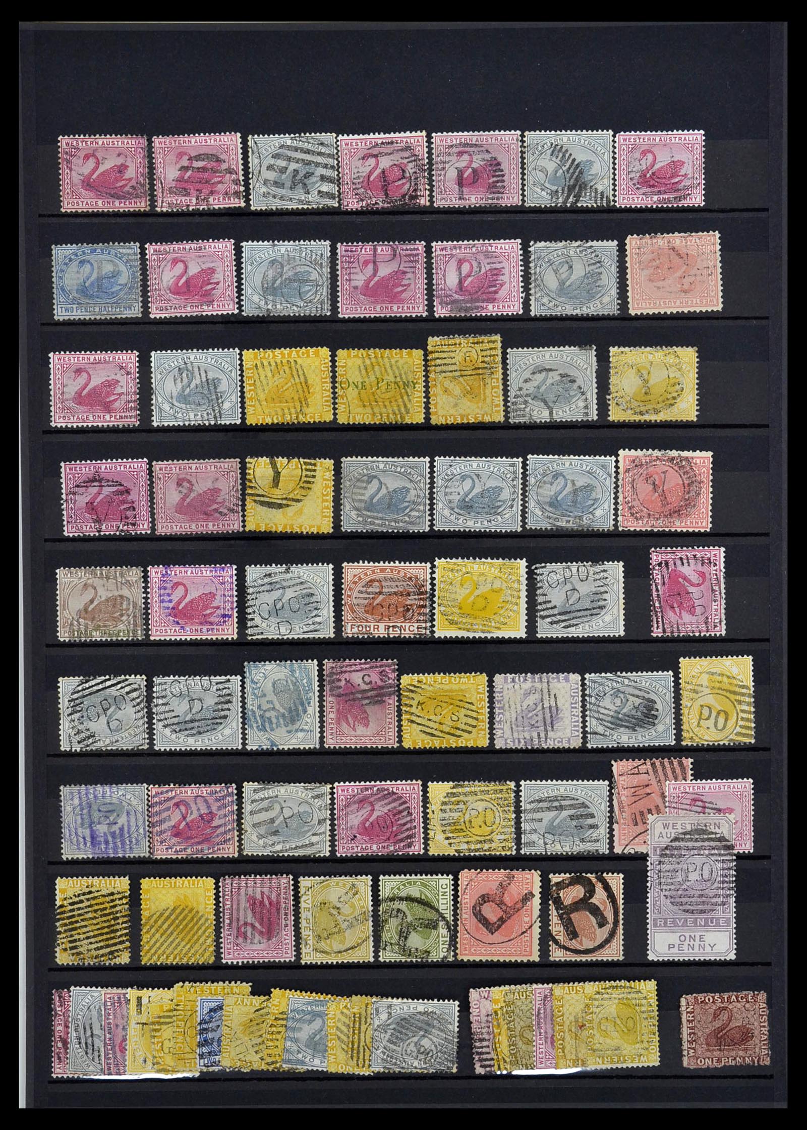 34111 002 - Postzegelverzameling 34111 West Australië stempels 1886-1910.