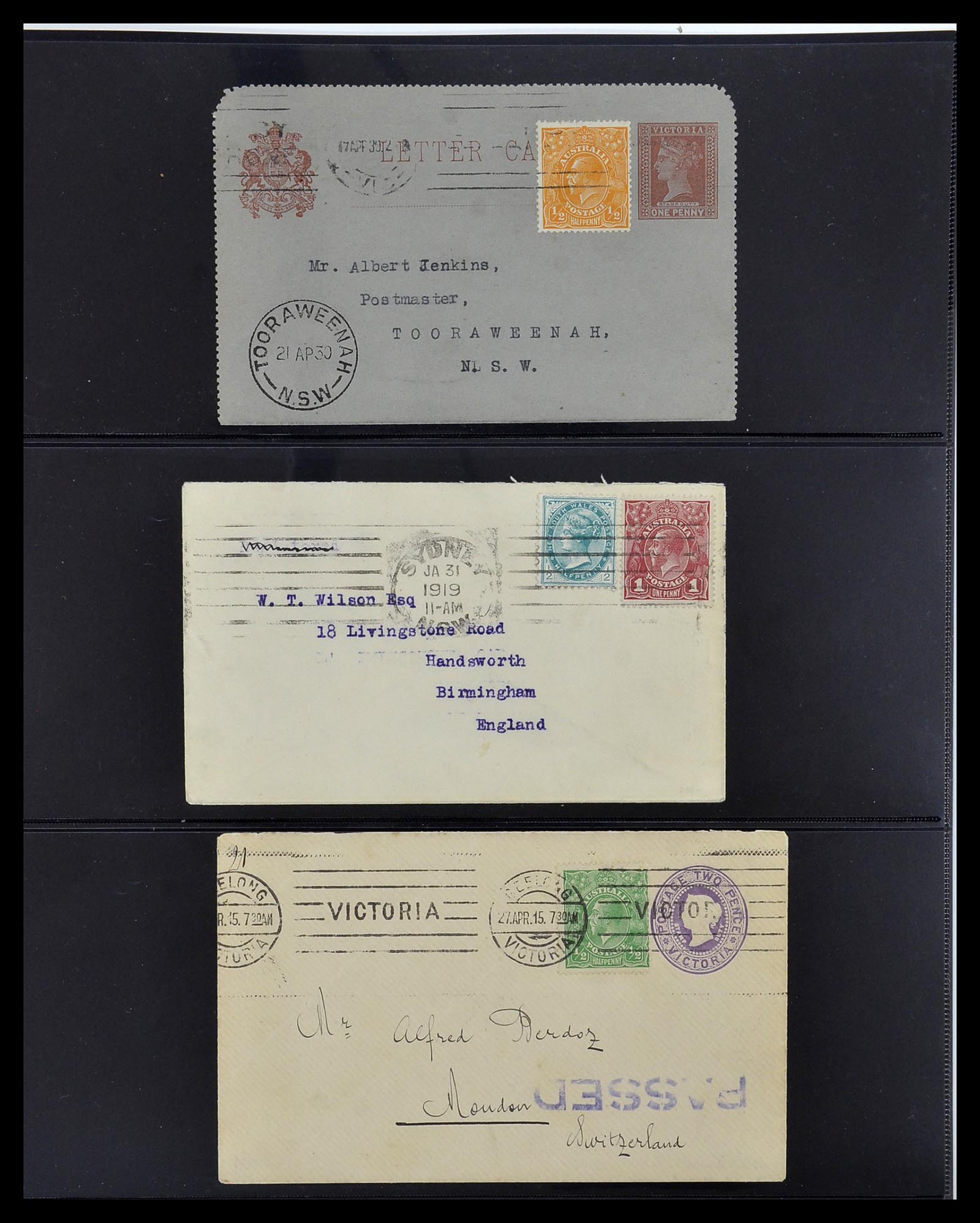 34112 001 - Stamp collection 34112 Australia mixed frankings 1915-1952!