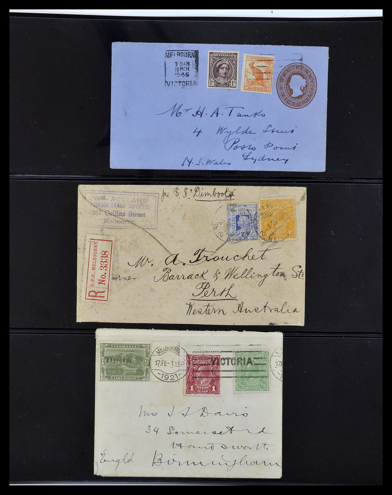 34112 002 - Postzegelverzameling 34112 Australië mengfrankeringen 1915-1952!