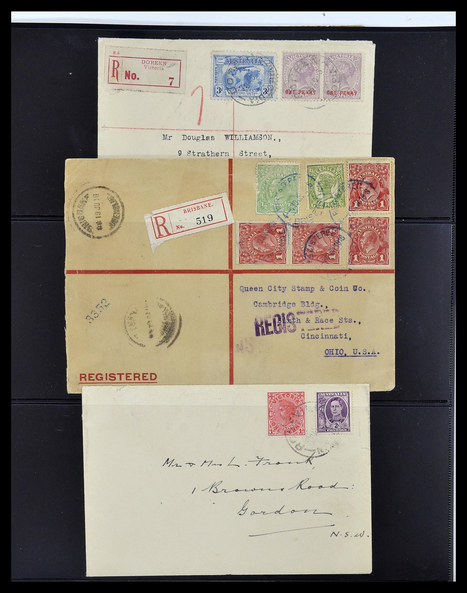 34112 005 - Stamp collection 34112 Australia mixed frankings 1915-1952!