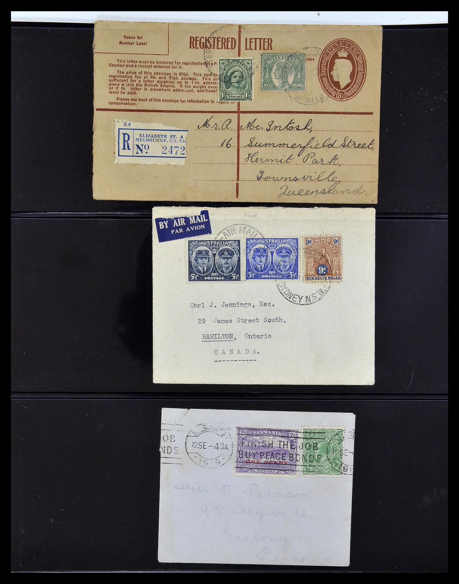 34112 006 - Stamp collection 34112 Australia mixed frankings 1915-1952!