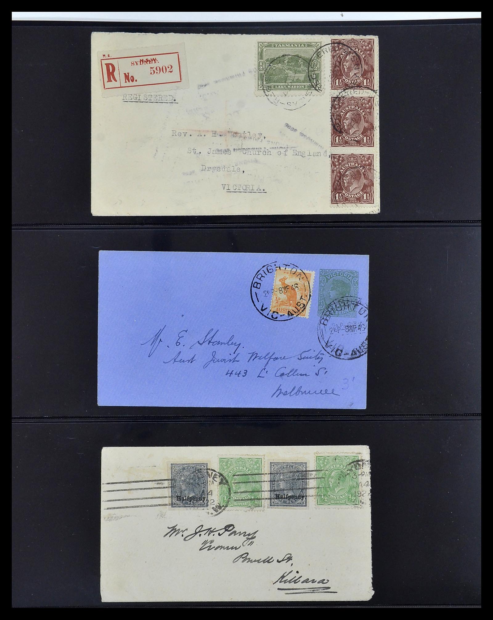 34112 007 - Postzegelverzameling 34112 Australië mengfrankeringen 1915-1952!