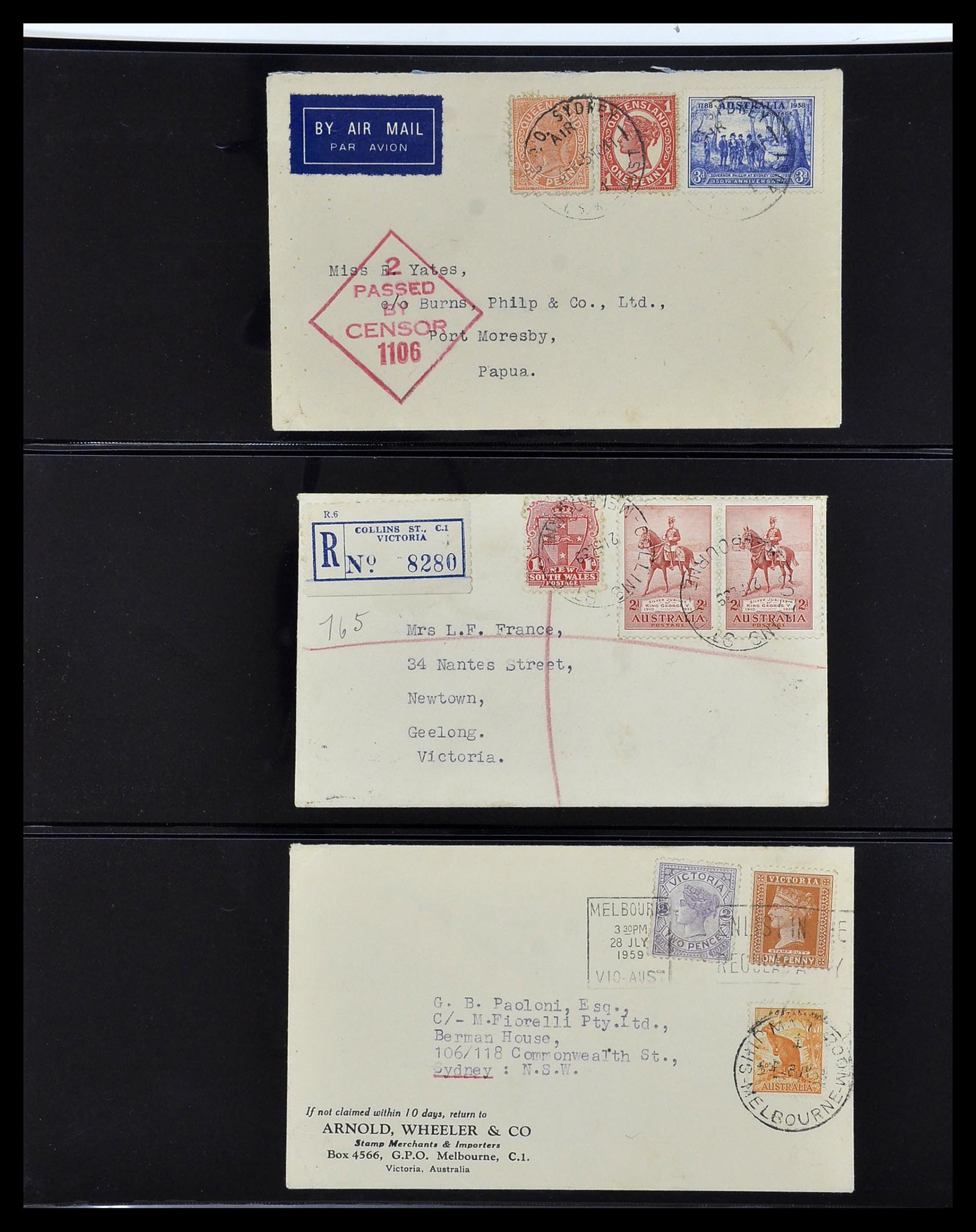 34112 008 - Stamp collection 34112 Australia mixed frankings 1915-1952!