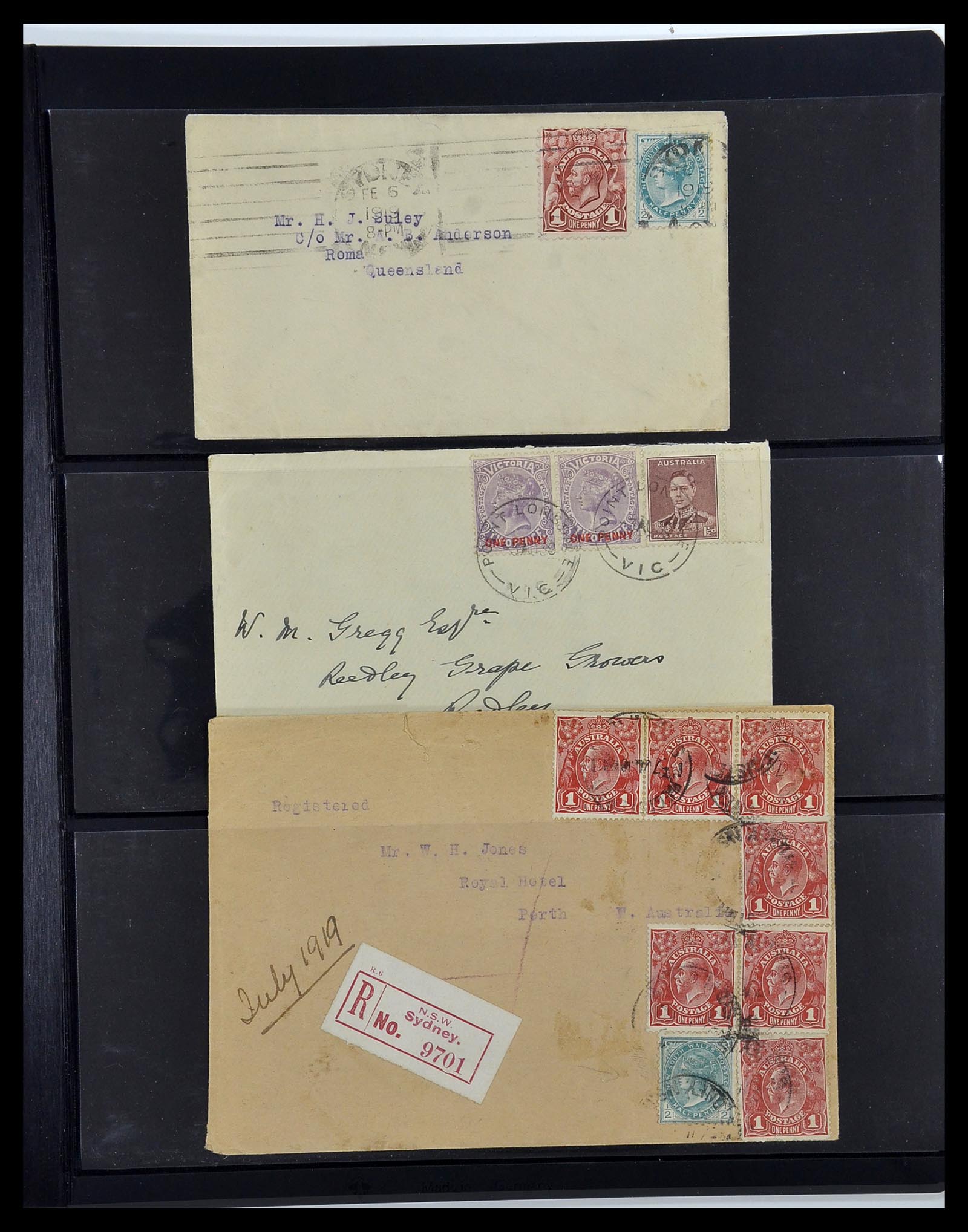 34112 009 - Stamp collection 34112 Australia mixed frankings 1915-1952!