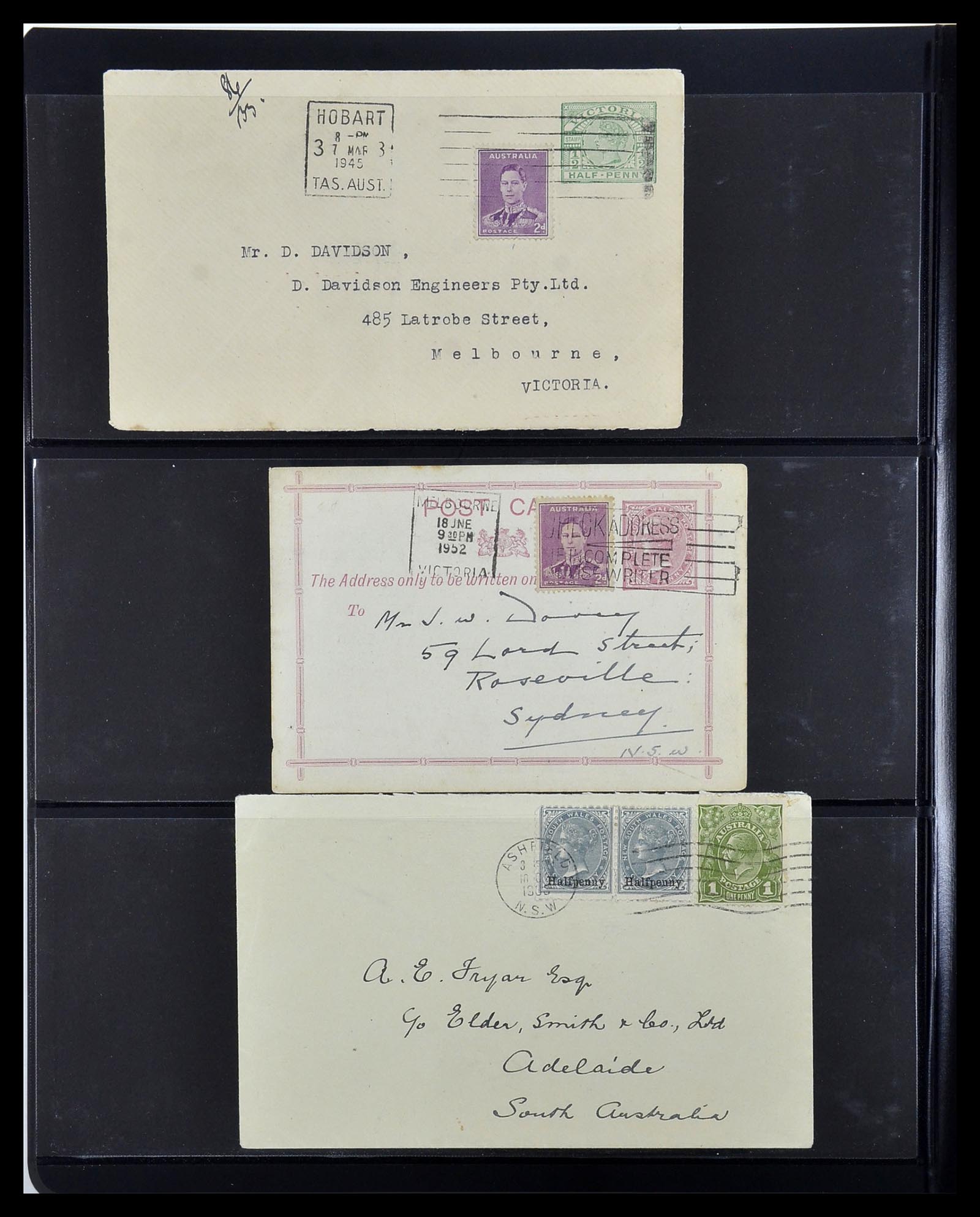 34112 010 - Stamp collection 34112 Australia mixed frankings 1915-1952!
