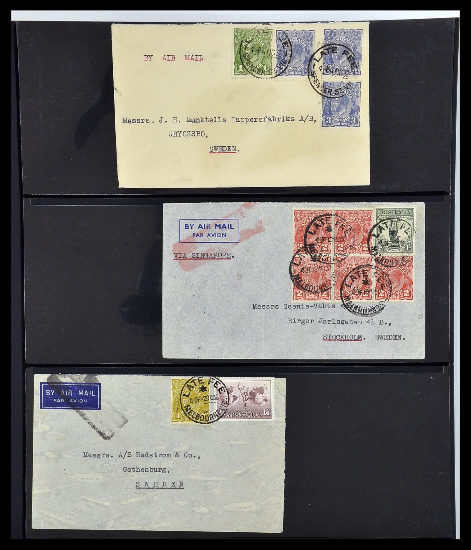 34114 001 - Postzegelverzameling 34114 Australië brieven 1914-1936.