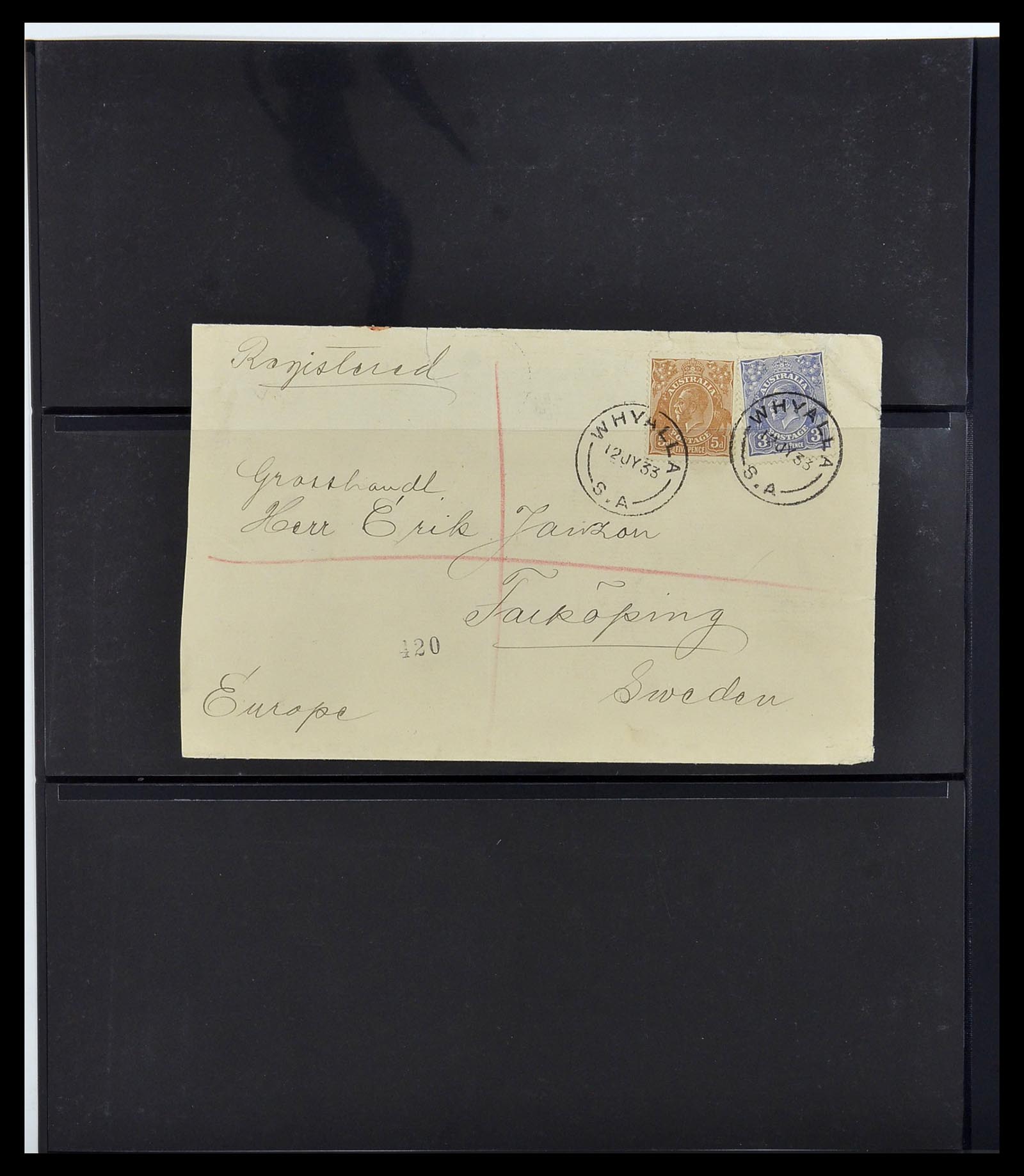 34114 002 - Postzegelverzameling 34114 Australië brieven 1914-1936.