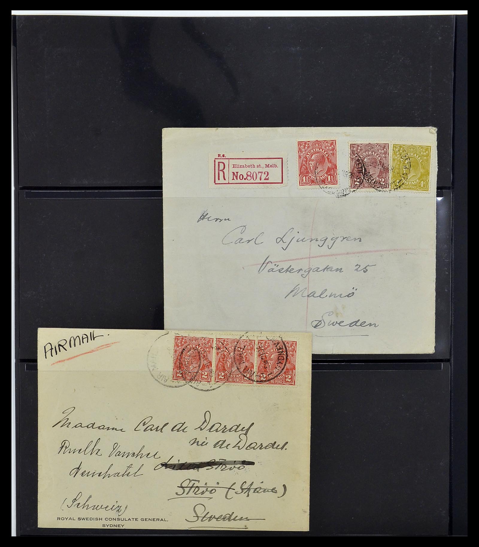 34114 006 - Postzegelverzameling 34114 Australië brieven 1914-1936.