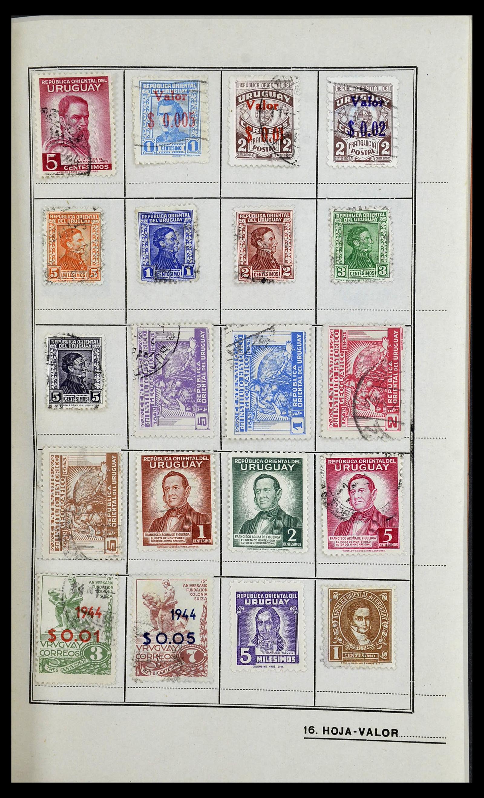 34115 021 - Postzegelverzameling 34115 Uruguay 1856-1950.
