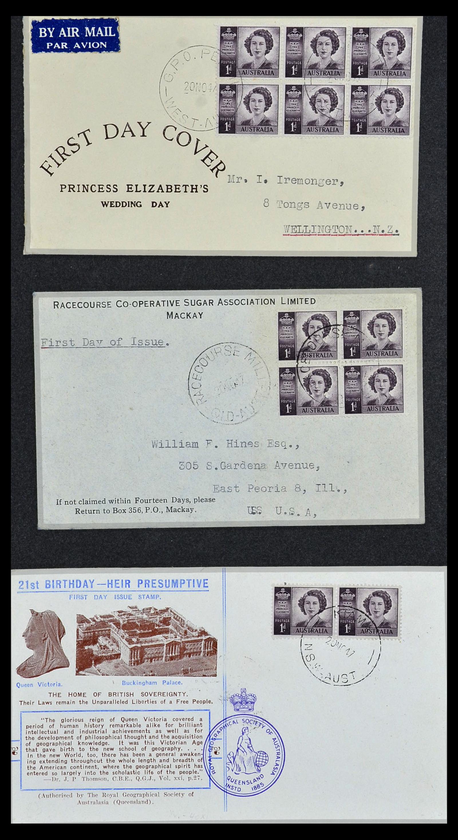 34118 003 - Postzegelverzameling 34118 Australië FDC's 1944-1952.