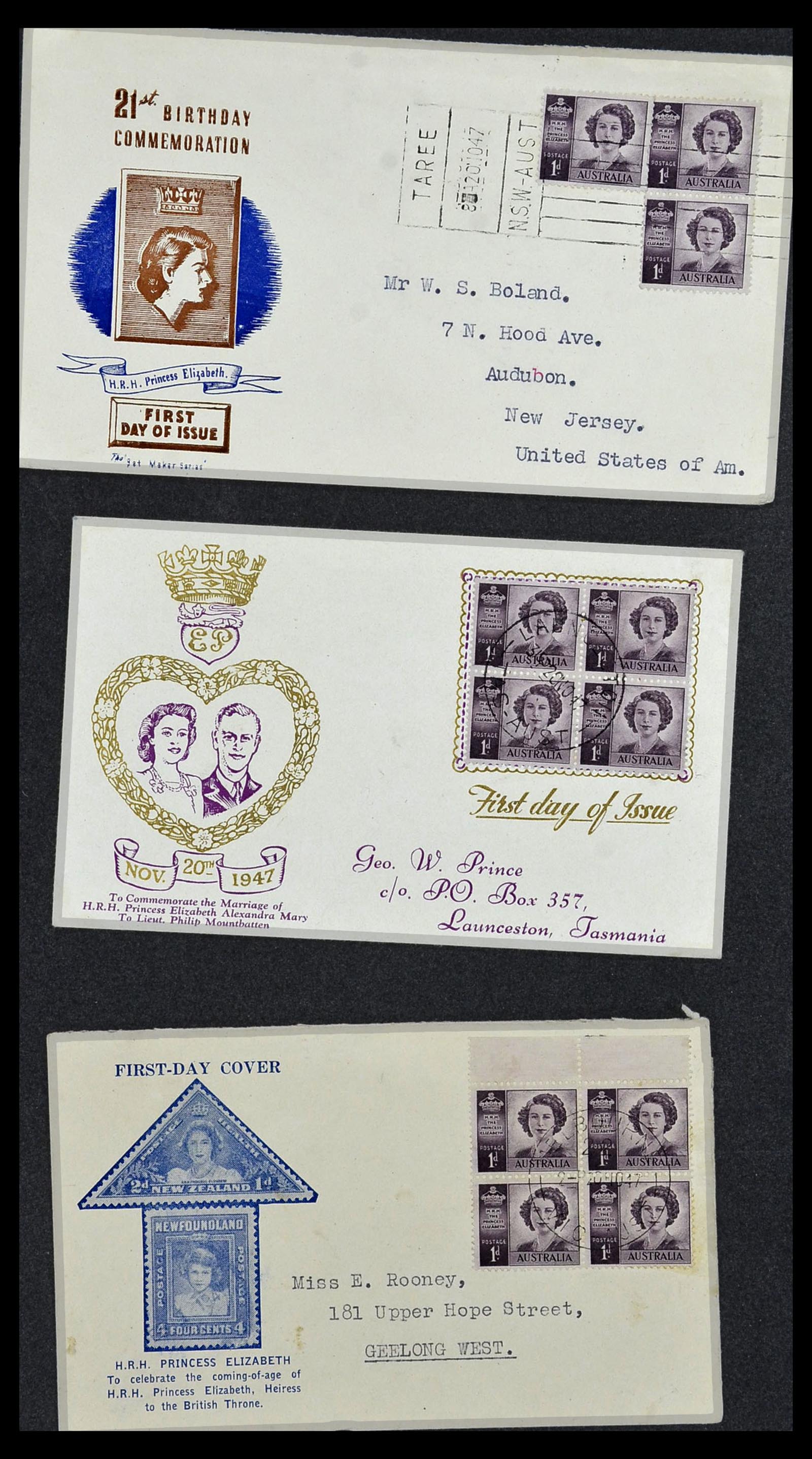 34118 004 - Postzegelverzameling 34118 Australië FDC's 1944-1952.