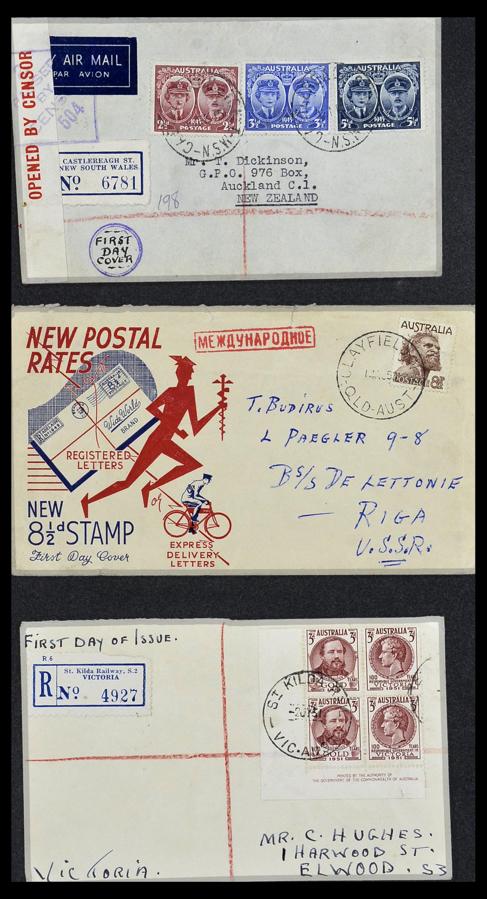 34118 012 - Postzegelverzameling 34118 Australië FDC's 1944-1952.