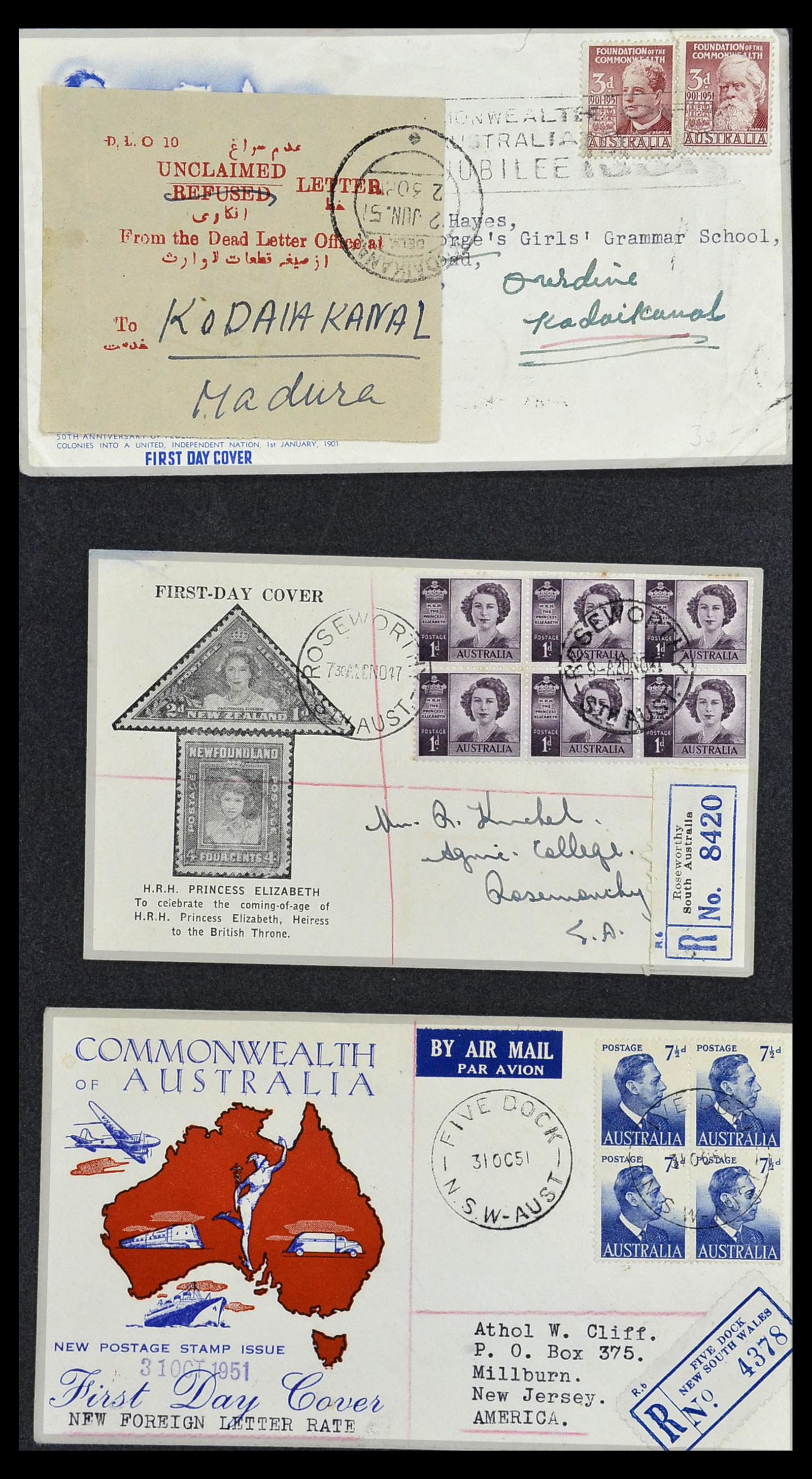 34118 013 - Postzegelverzameling 34118 Australië FDC's 1944-1952.