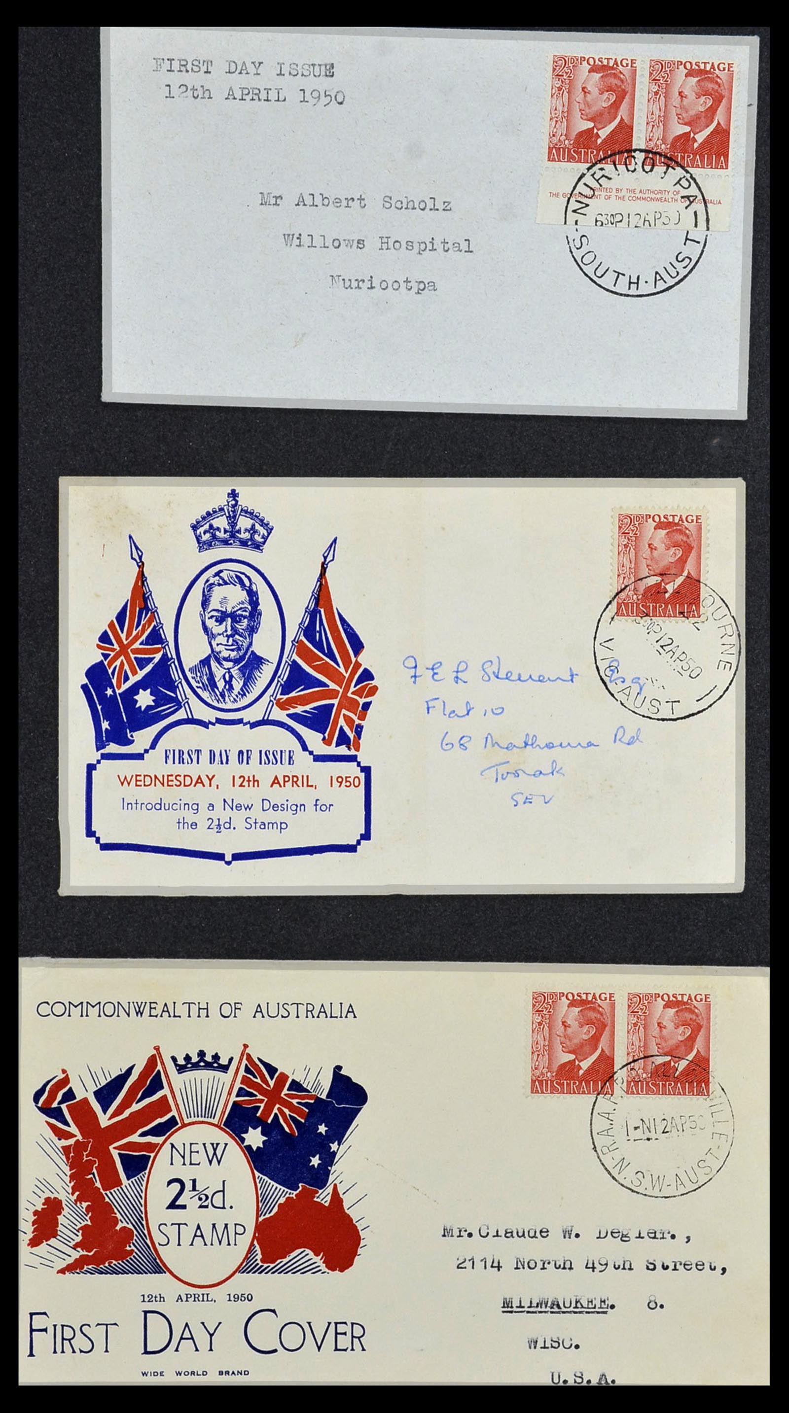 34118 017 - Postzegelverzameling 34118 Australië FDC's 1944-1952.