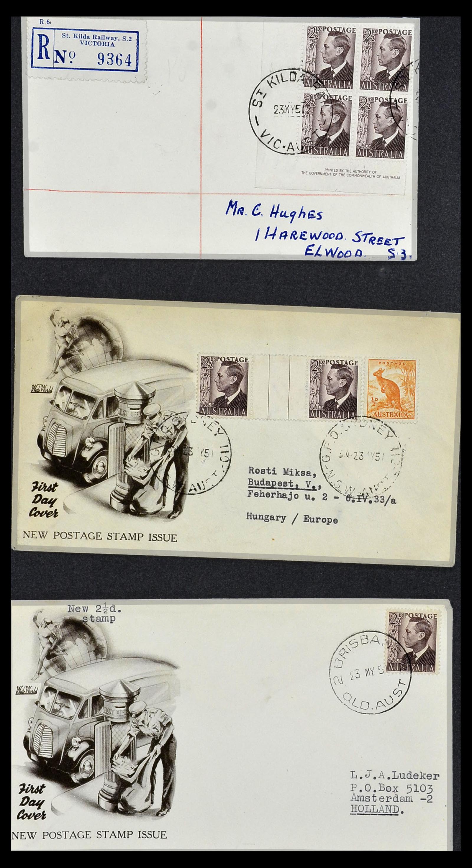34118 018 - Postzegelverzameling 34118 Australië FDC's 1944-1952.