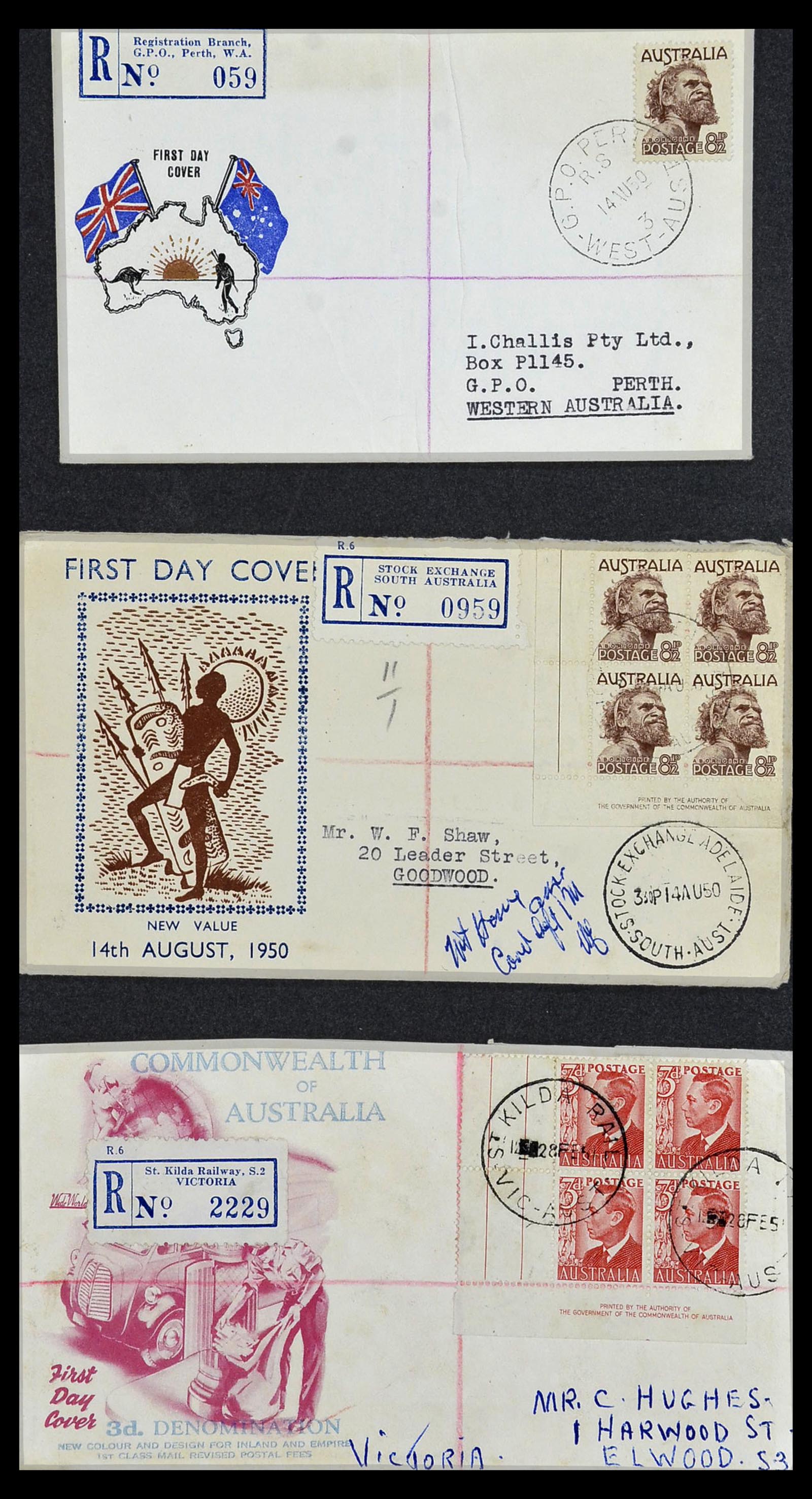34118 021 - Postzegelverzameling 34118 Australië FDC's 1944-1952.