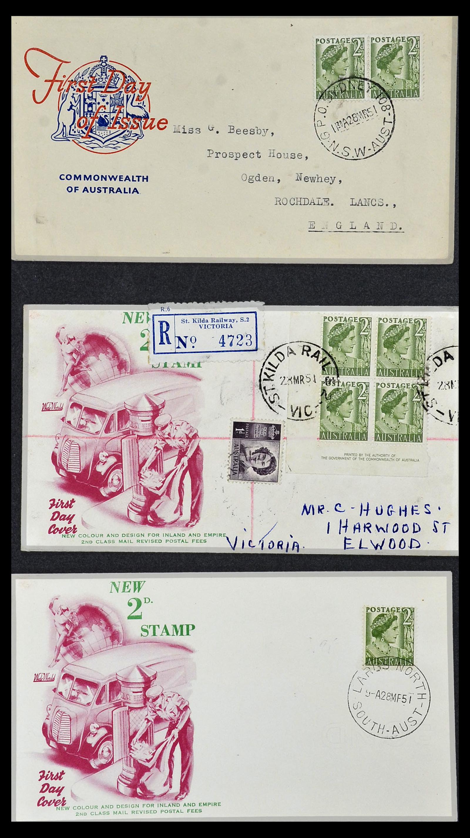 34118 025 - Postzegelverzameling 34118 Australië FDC's 1944-1952.