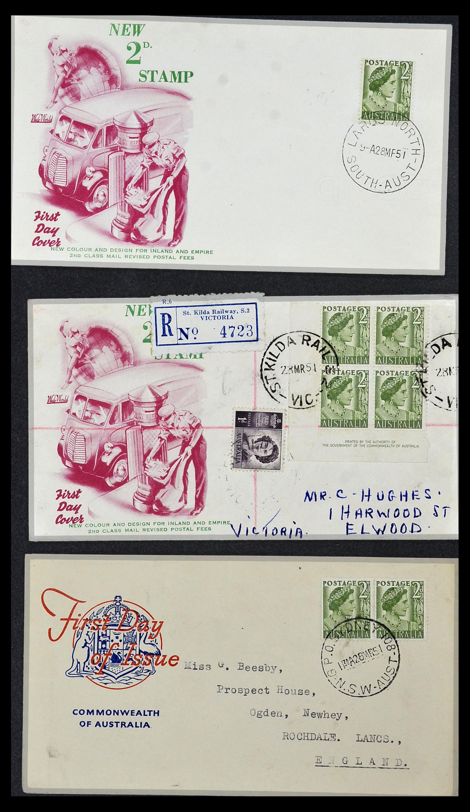 34118 027 - Postzegelverzameling 34118 Australië FDC's 1944-1952.