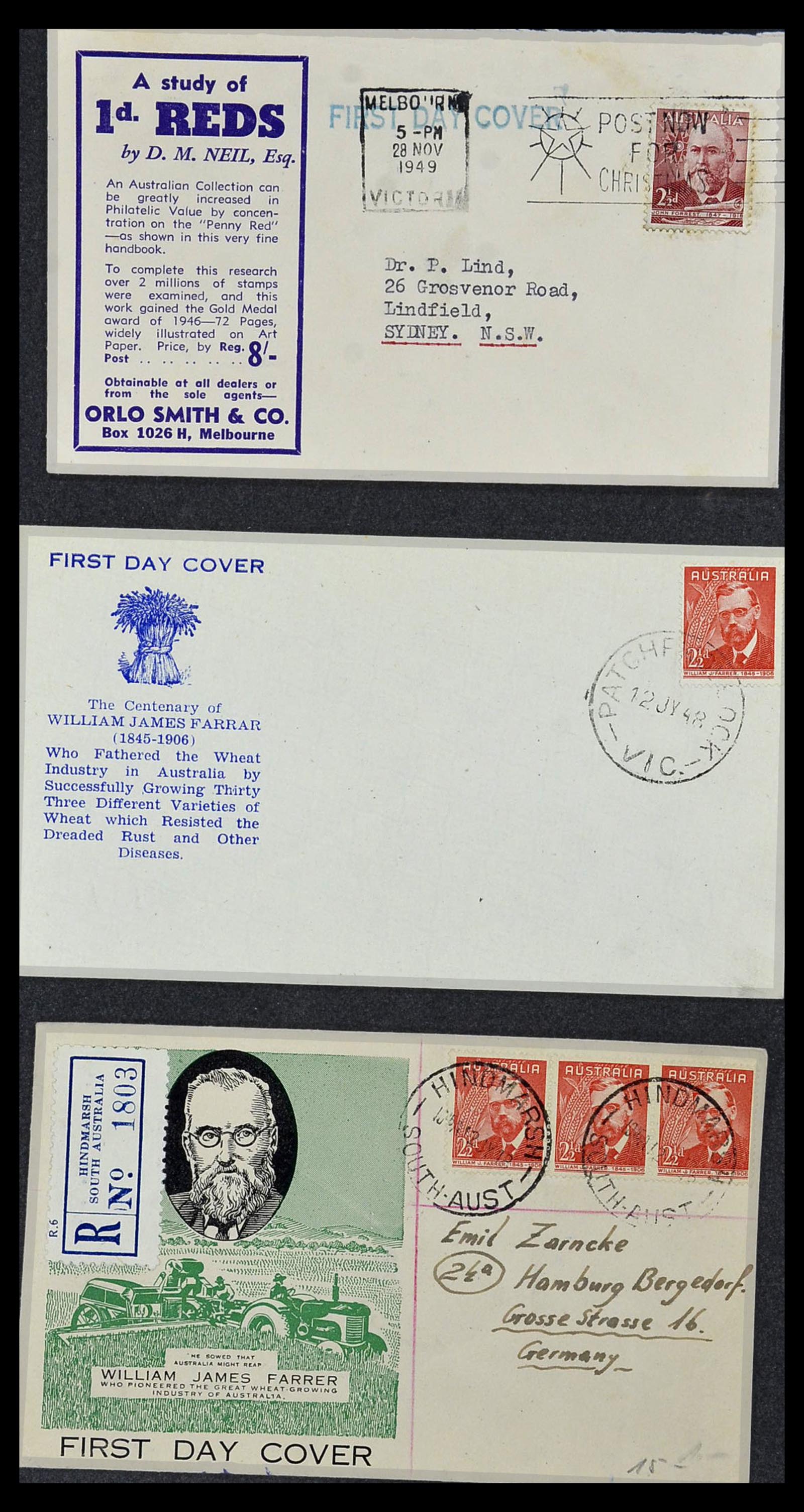 34118 039 - Postzegelverzameling 34118 Australië FDC's 1944-1952.