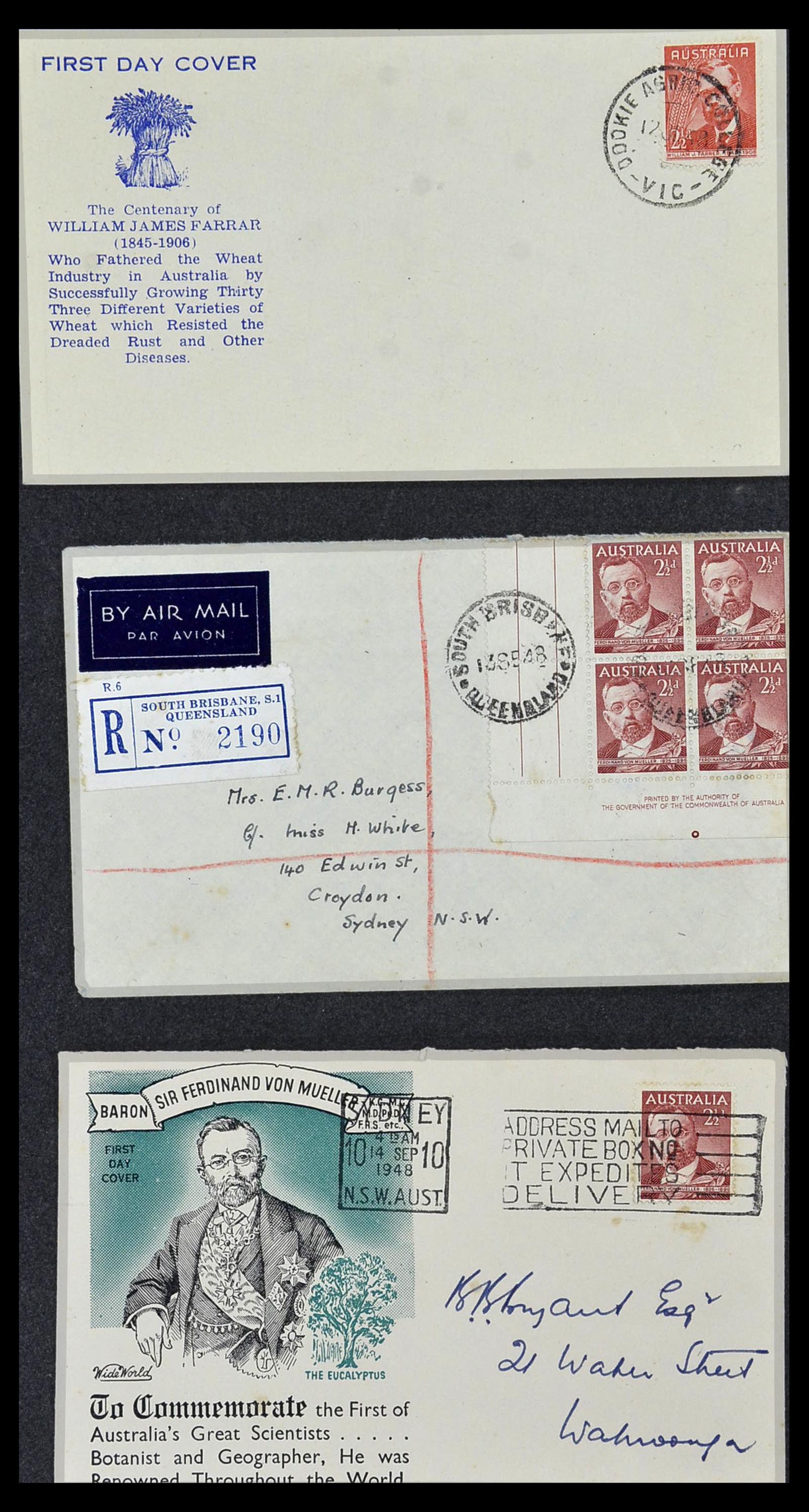 34118 042 - Postzegelverzameling 34118 Australië FDC's 1944-1952.