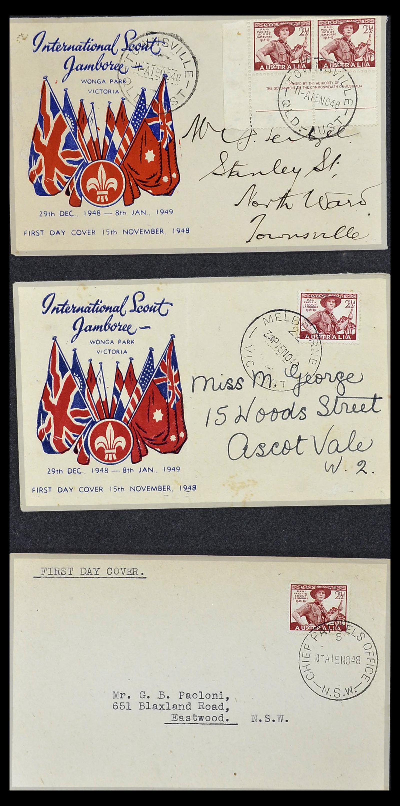 34118 046 - Postzegelverzameling 34118 Australië FDC's 1944-1952.