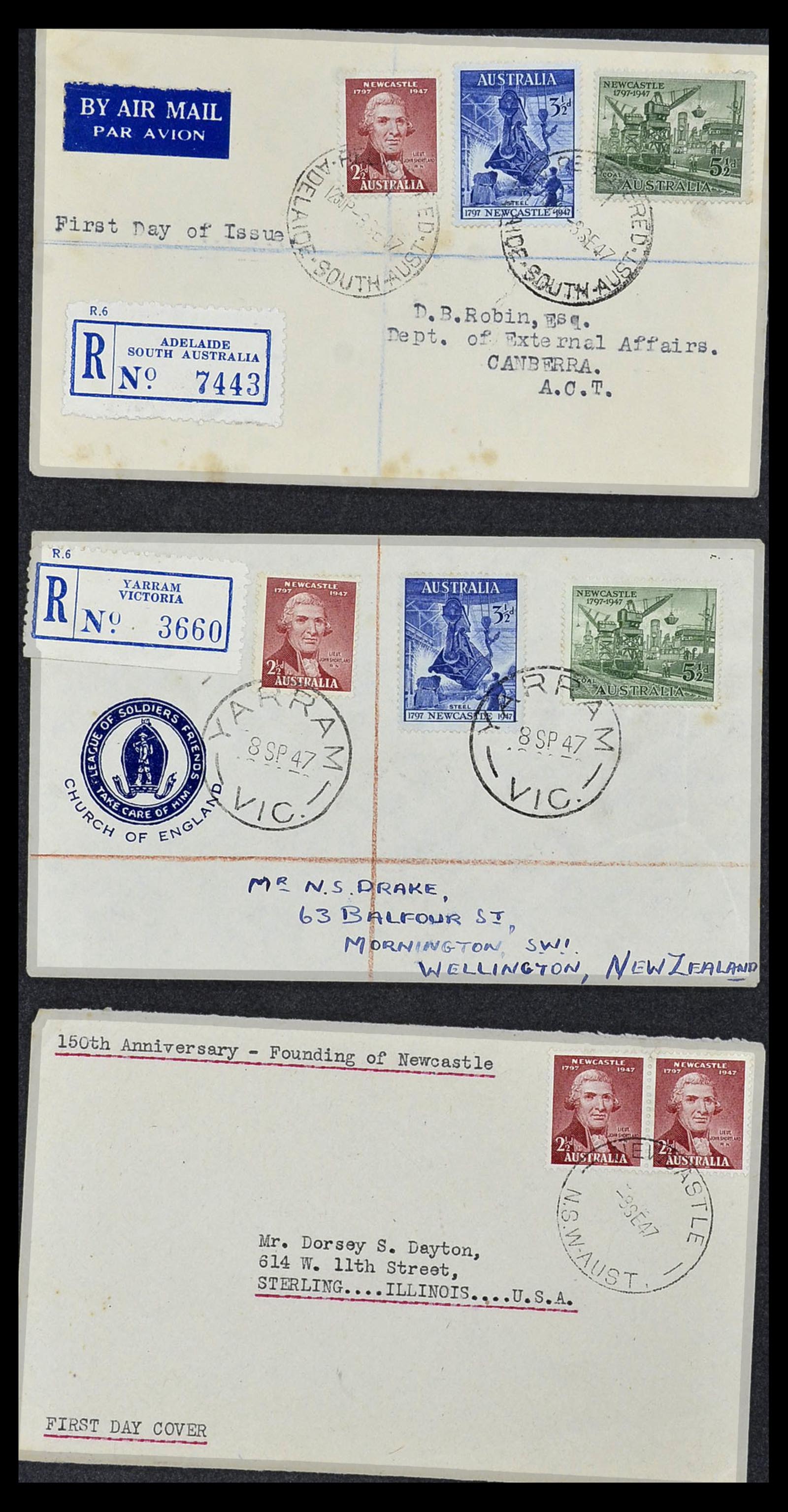 34118 056 - Postzegelverzameling 34118 Australië FDC's 1944-1952.