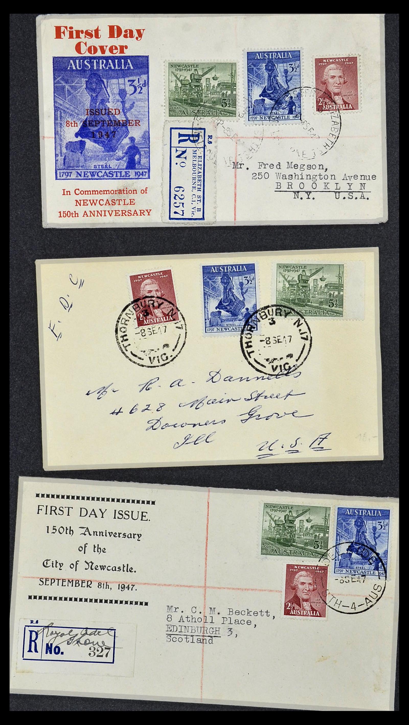 34118 058 - Postzegelverzameling 34118 Australië FDC's 1944-1952.