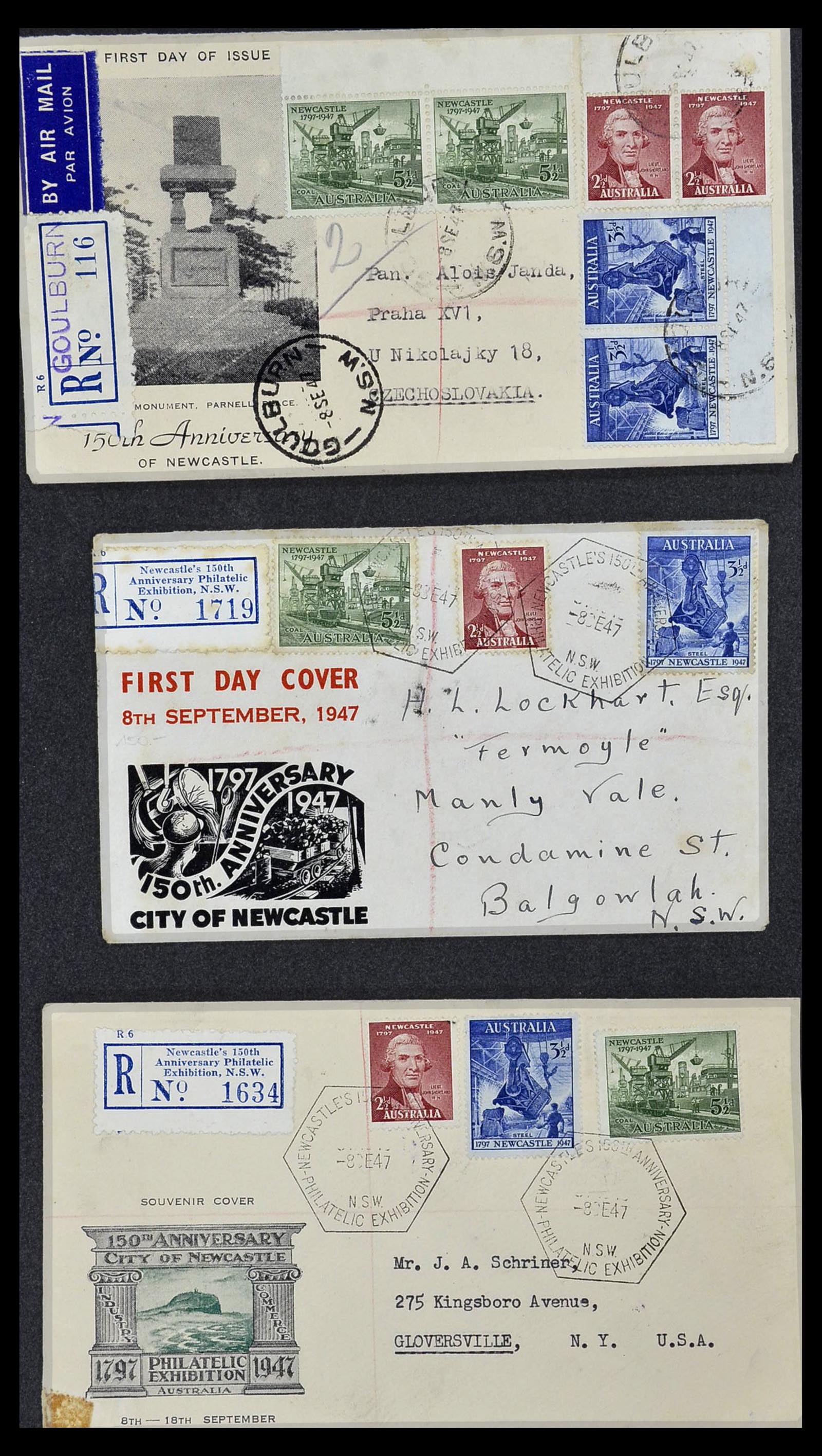34118 059 - Postzegelverzameling 34118 Australië FDC's 1944-1952.