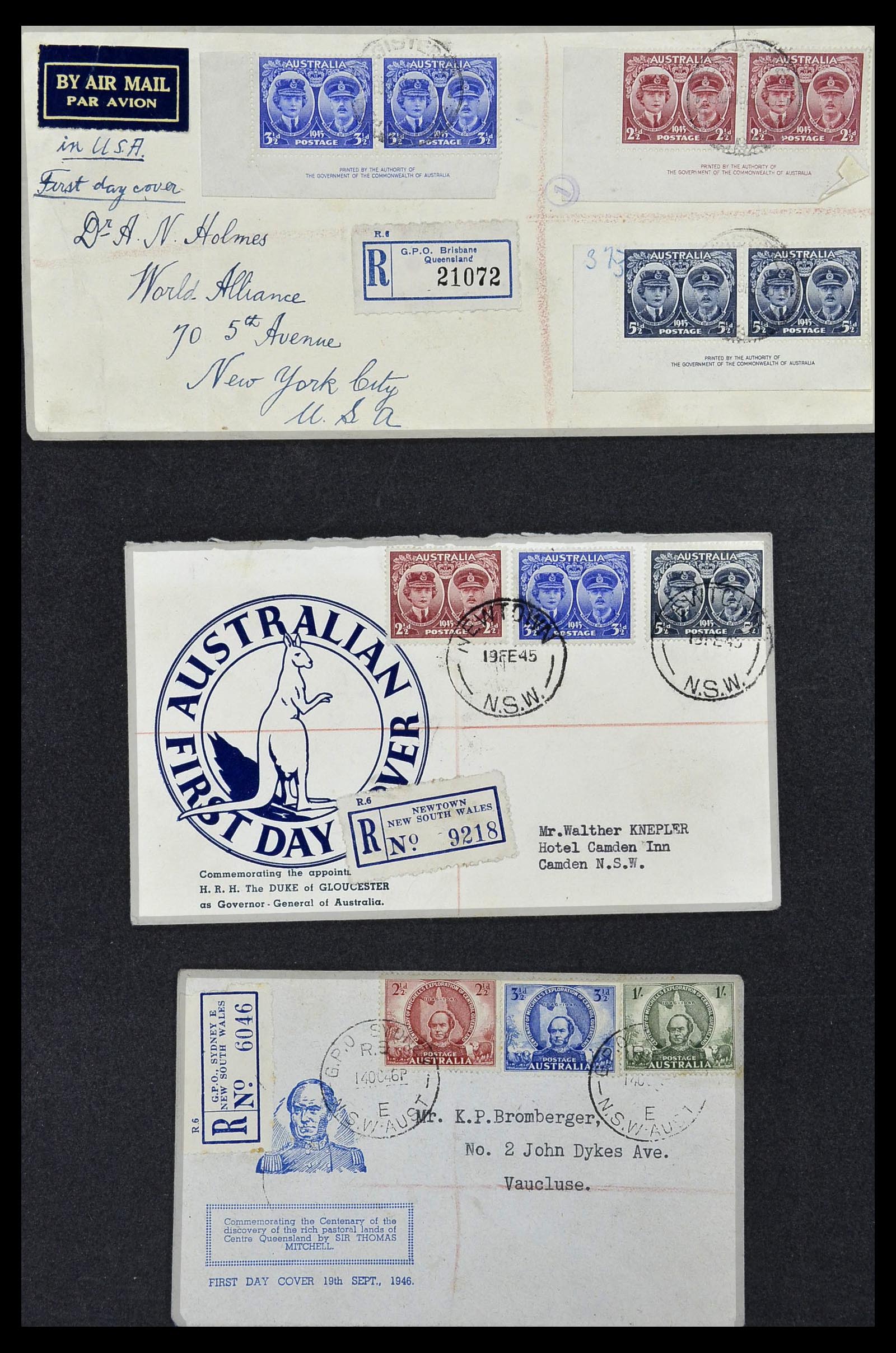 34118 064 - Postzegelverzameling 34118 Australië FDC's 1944-1952.