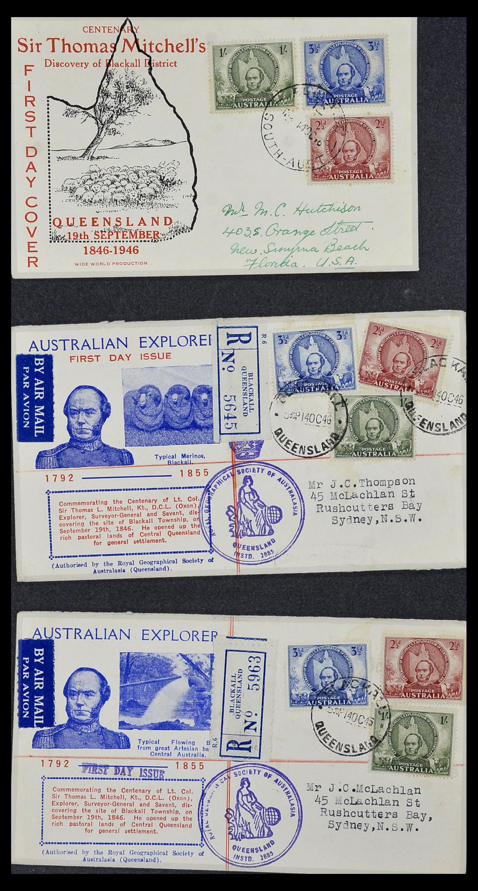 34118 065 - Postzegelverzameling 34118 Australië FDC's 1944-1952.