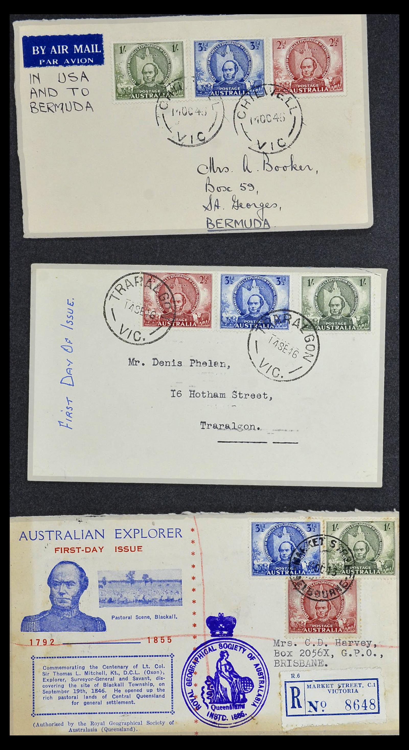34118 067 - Postzegelverzameling 34118 Australië FDC's 1944-1952.