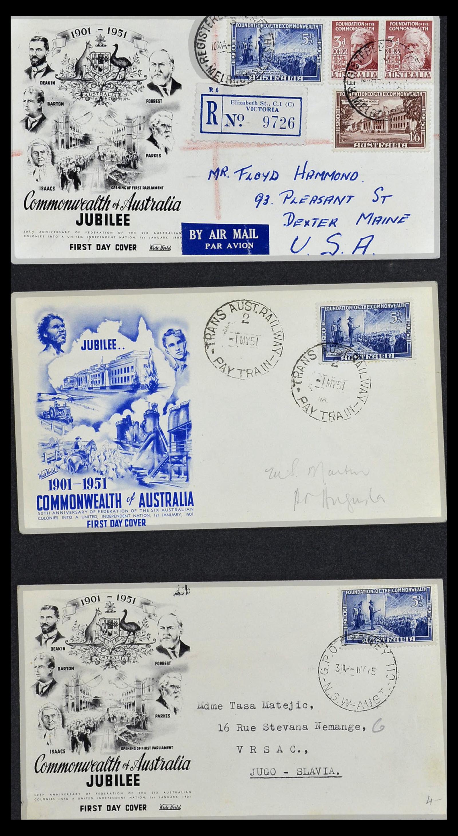 34118 071 - Postzegelverzameling 34118 Australië FDC's 1944-1952.
