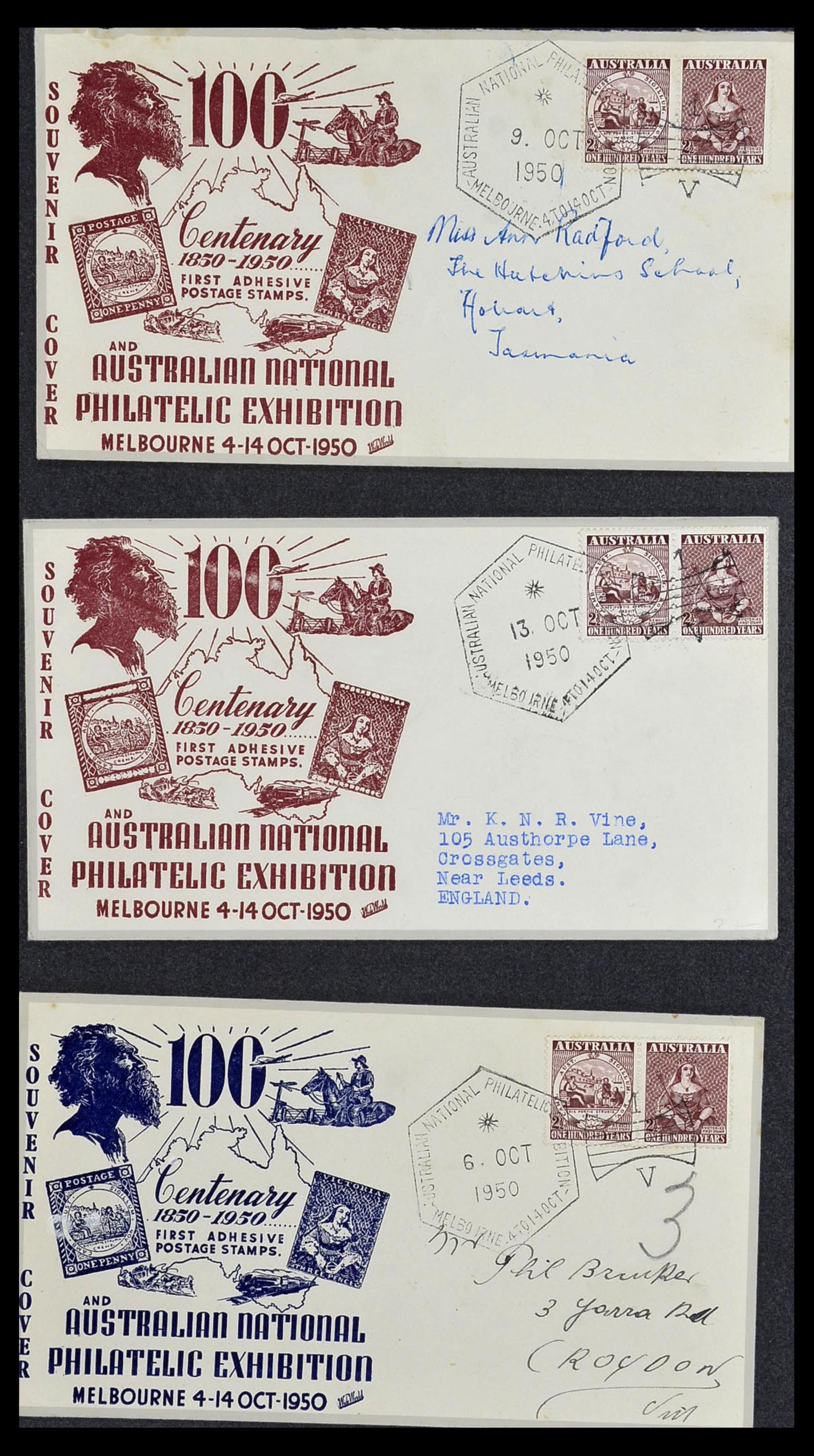 34118 079 - Postzegelverzameling 34118 Australië FDC's 1944-1952.