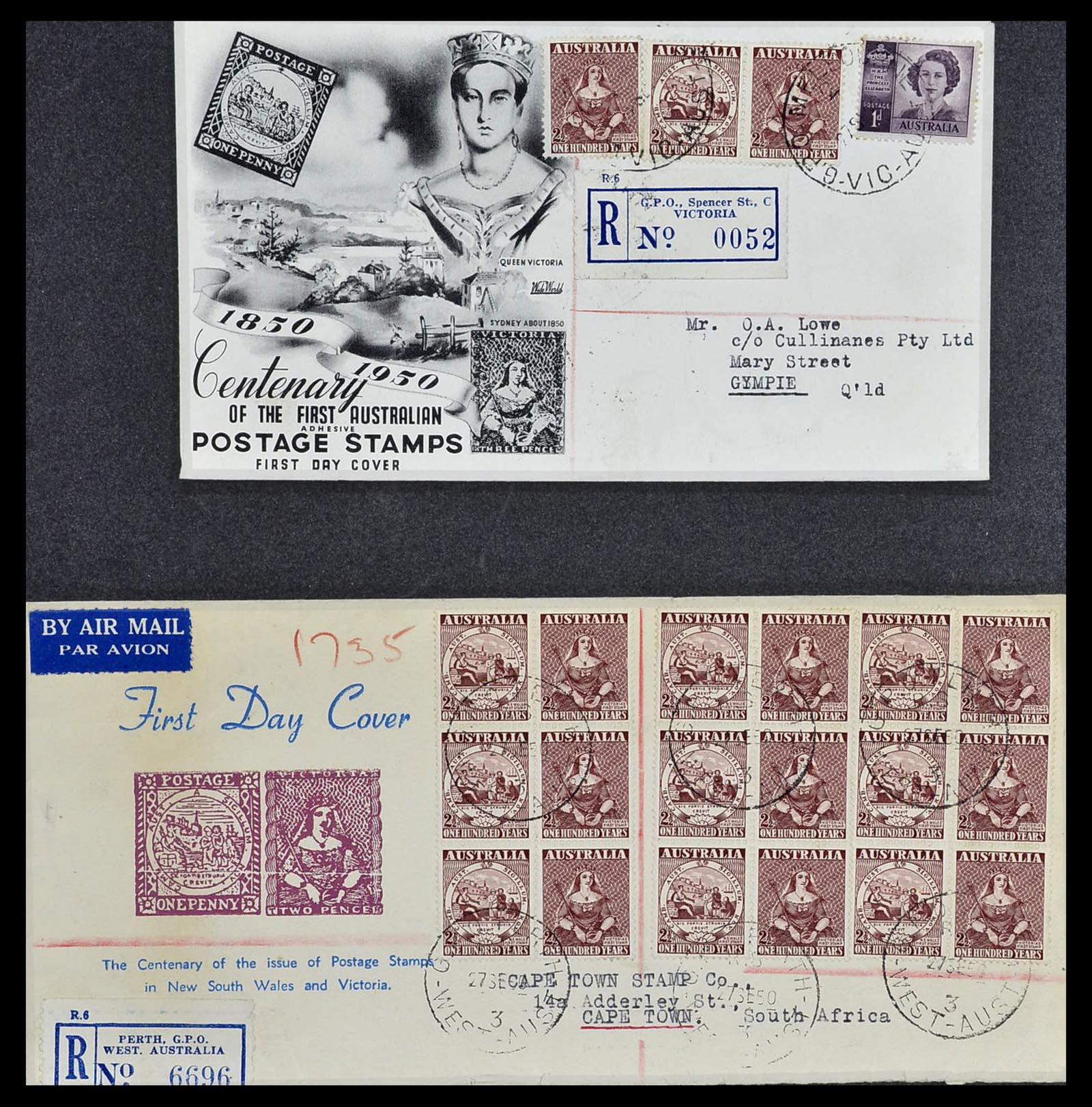 34118 082 - Postzegelverzameling 34118 Australië FDC's 1944-1952.