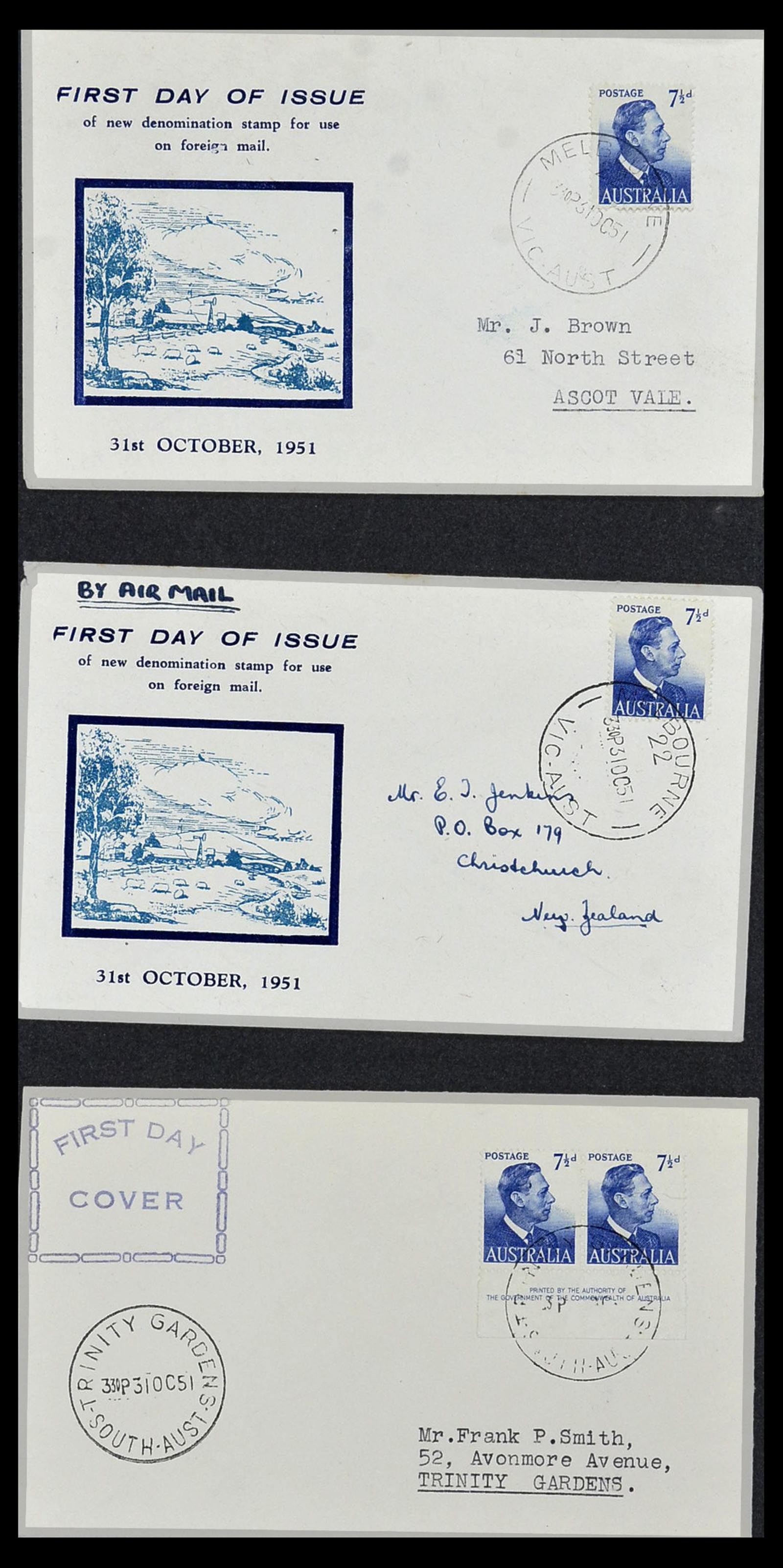 34118 083 - Postzegelverzameling 34118 Australië FDC's 1944-1952.
