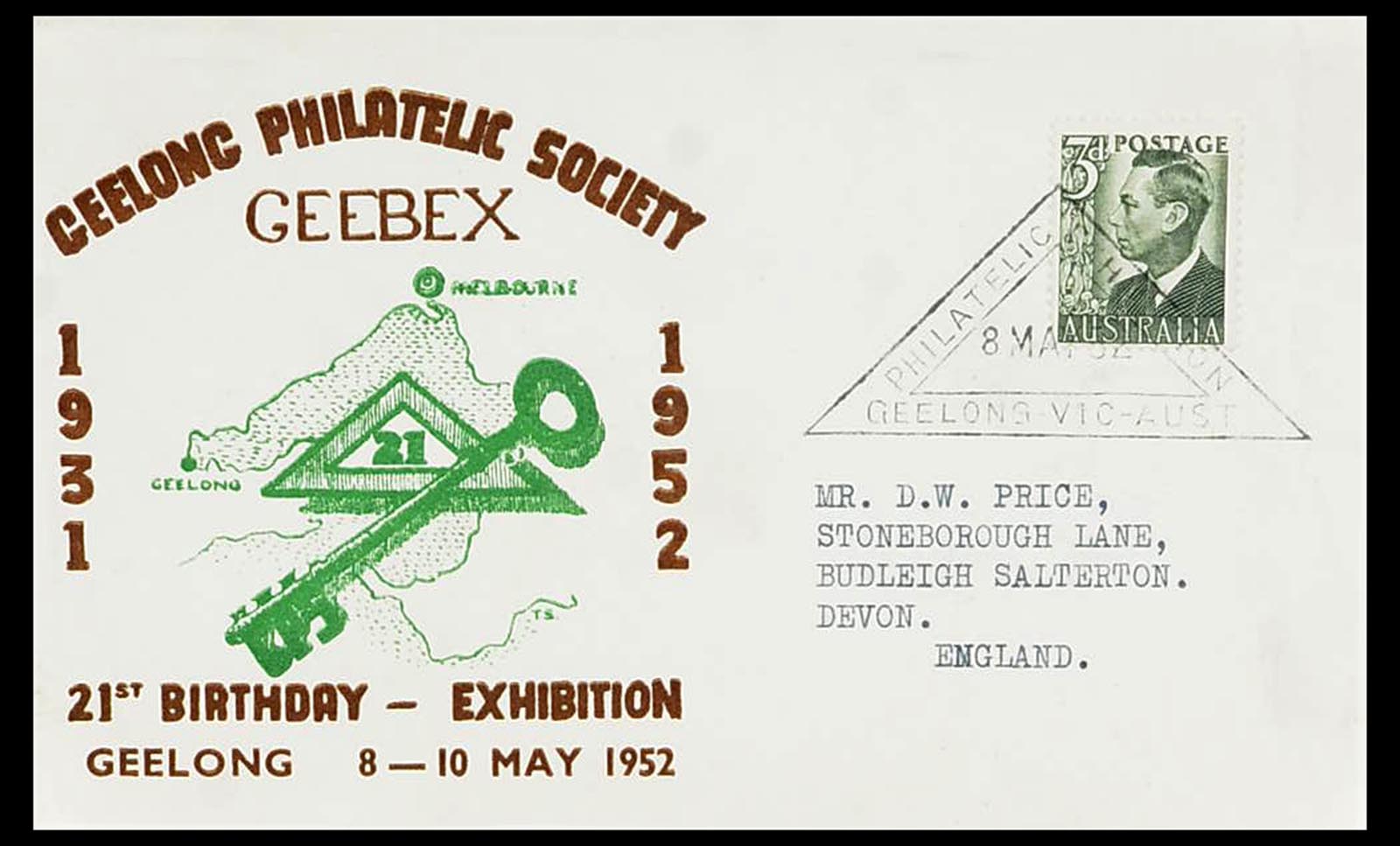34118 094 - Postzegelverzameling 34118 Australië FDC's 1944-1952.