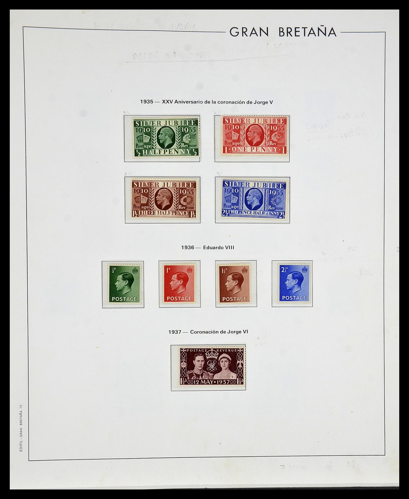 34121 001 - Postzegelverzameling 34121 Engeland 1935-1999.
