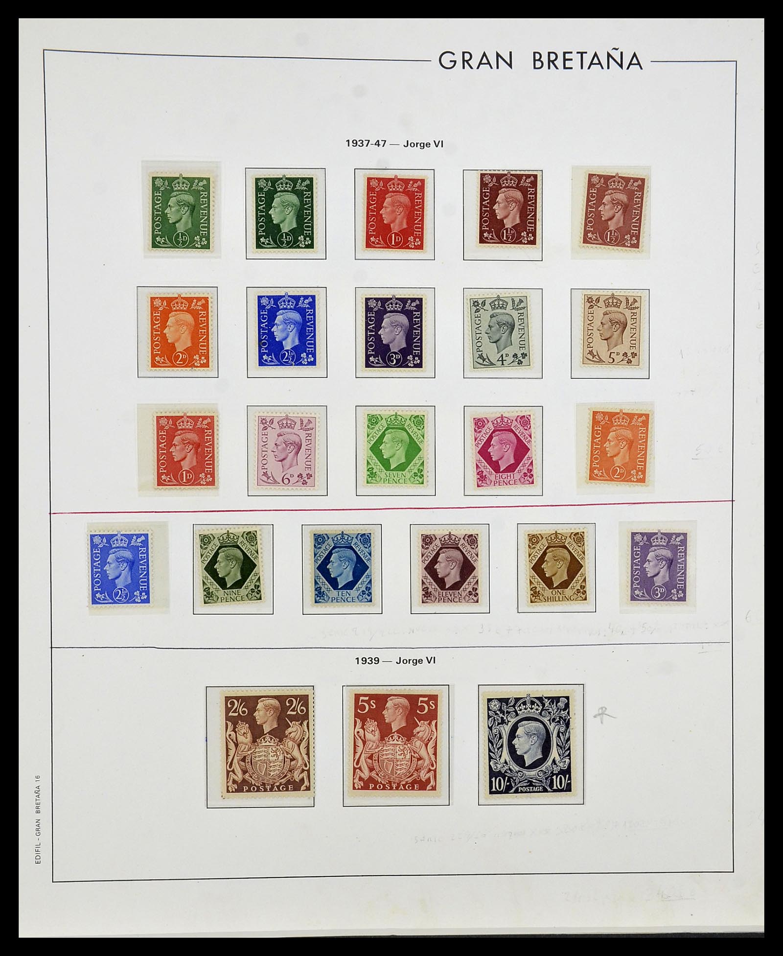 34121 002 - Postzegelverzameling 34121 Engeland 1935-1999.